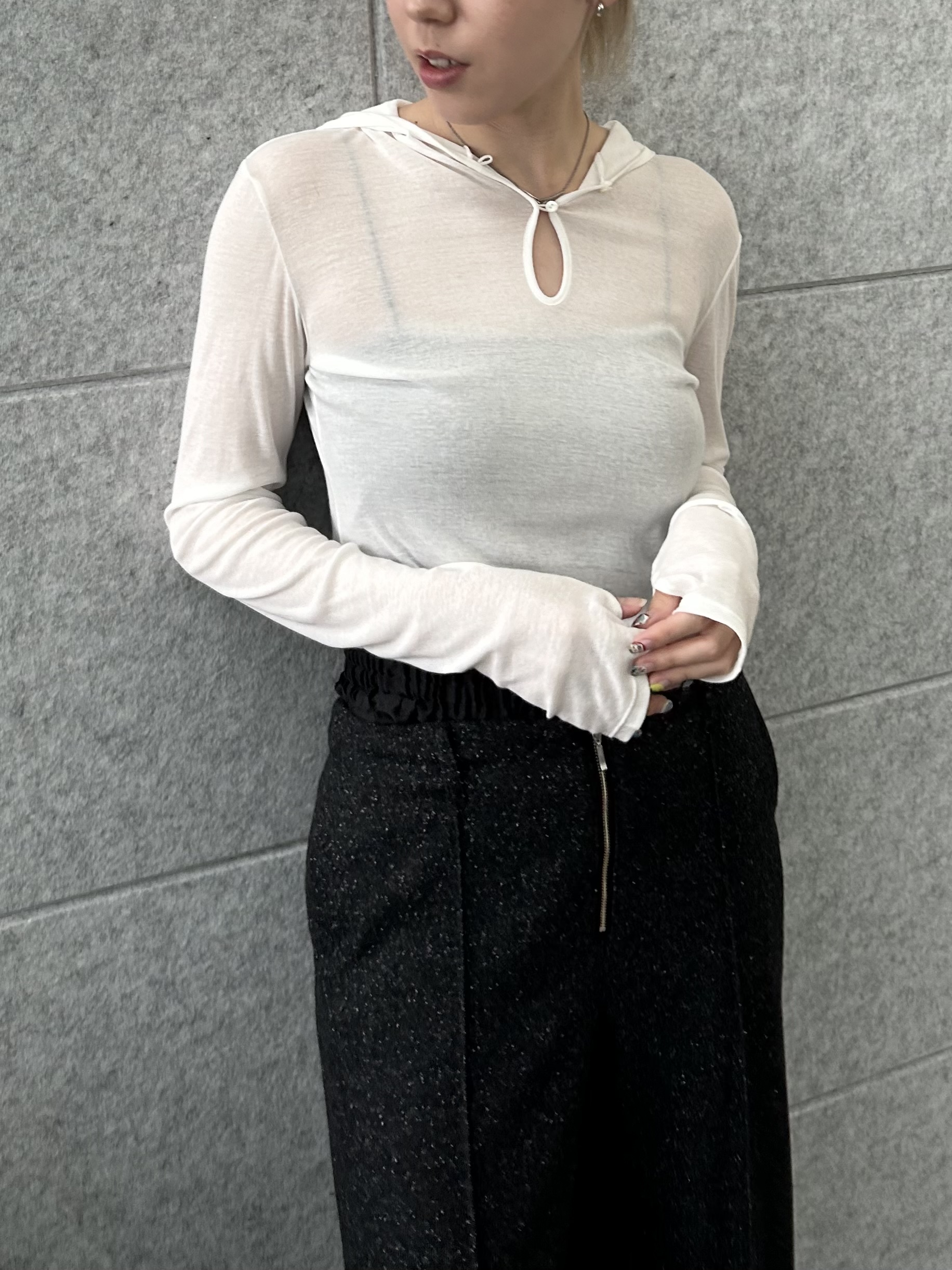 honoka Aさんの「CODE A｜【Re】sheer hoodie tee」を使ったコーディネート