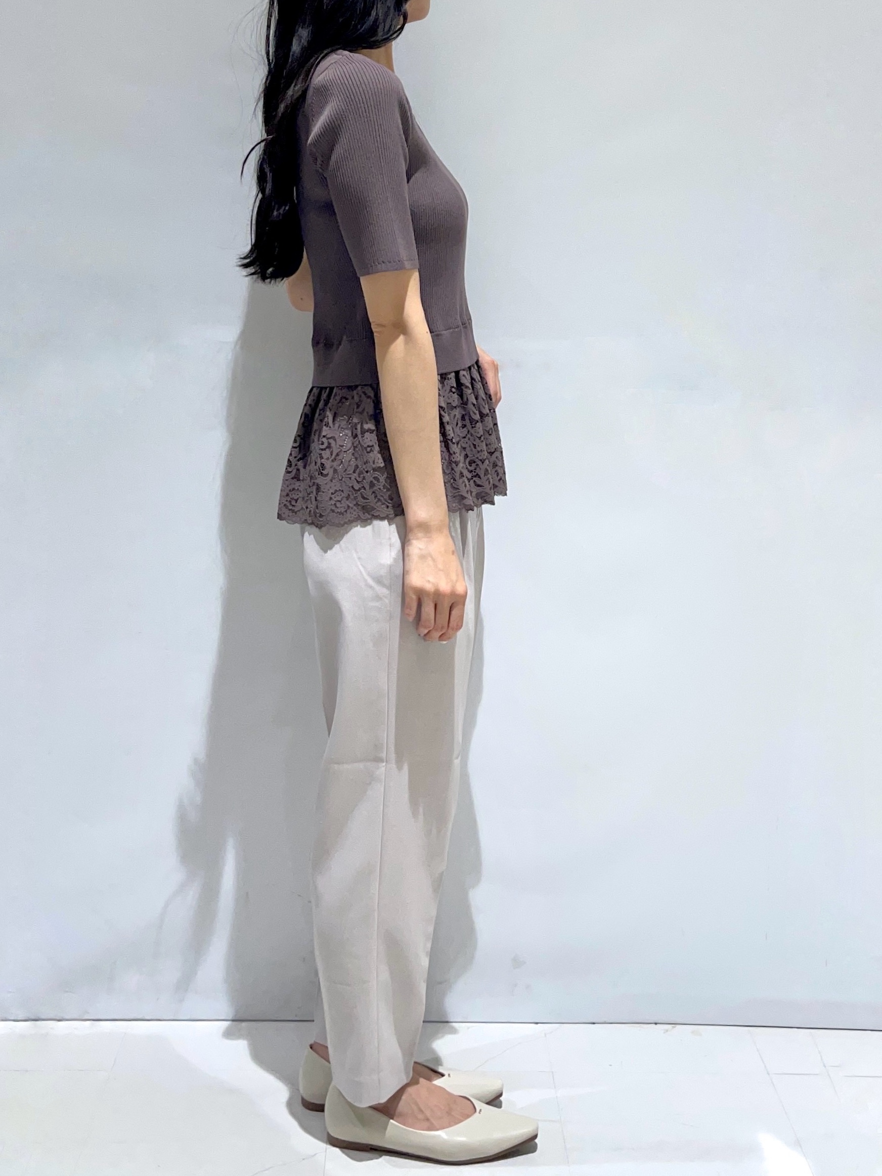 Kさんの「OPAQUE.CLIP｜【アンサンブル対応】裾レースニット《洗濯機OK》」を使ったコーディネート