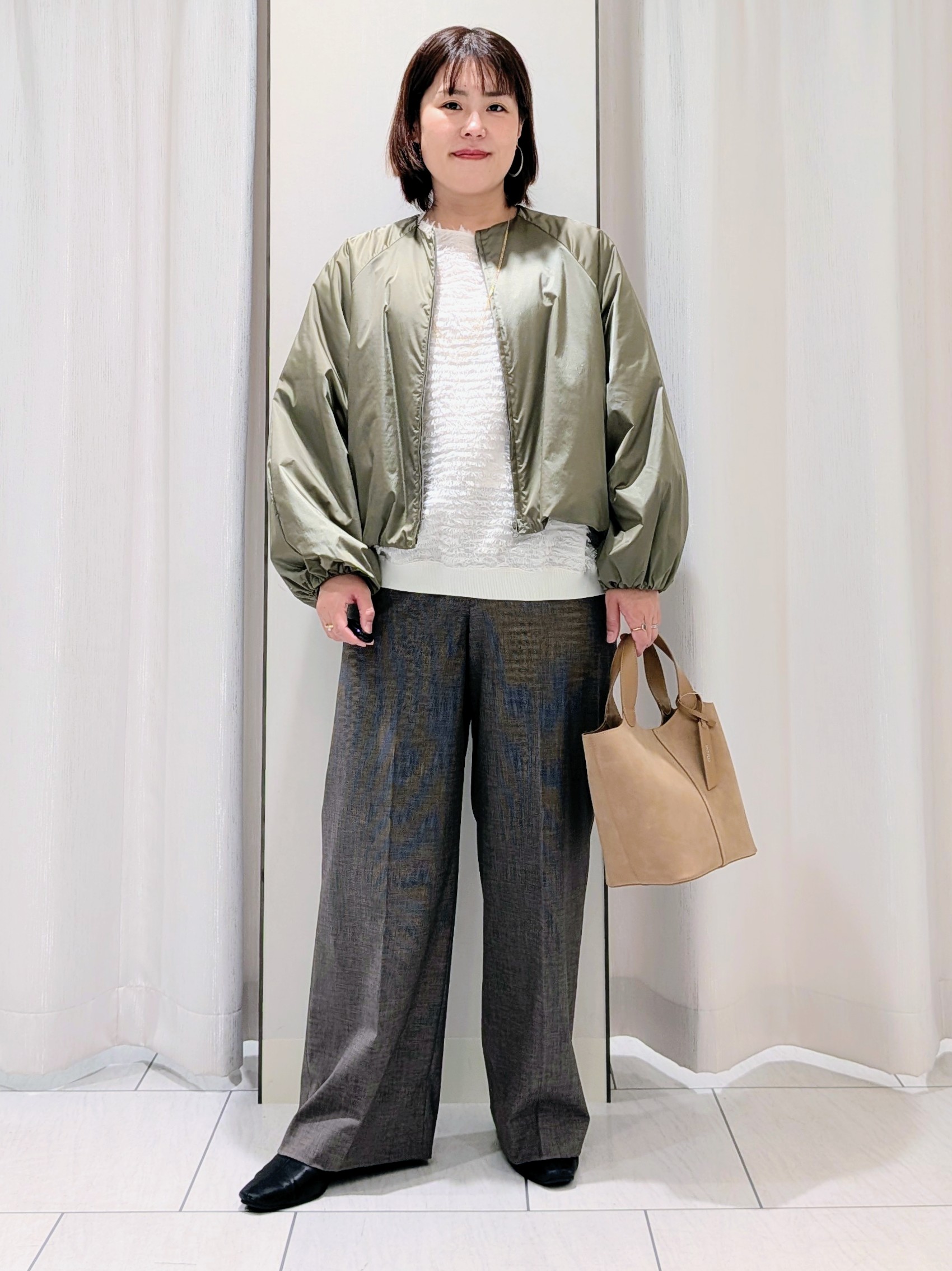 Onumaさんの「UNTITLED｜【秋映え/体型カバー】フェザージャガードプルオーバー」を使ったコーディネート