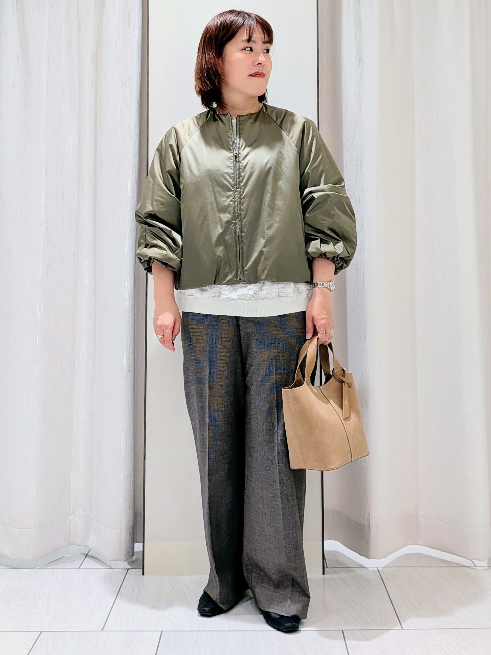 Onumaさんの「UNTITLED｜【軽アウター/中綿/秋冬コート】ショートブルゾン」を使ったコーディネート