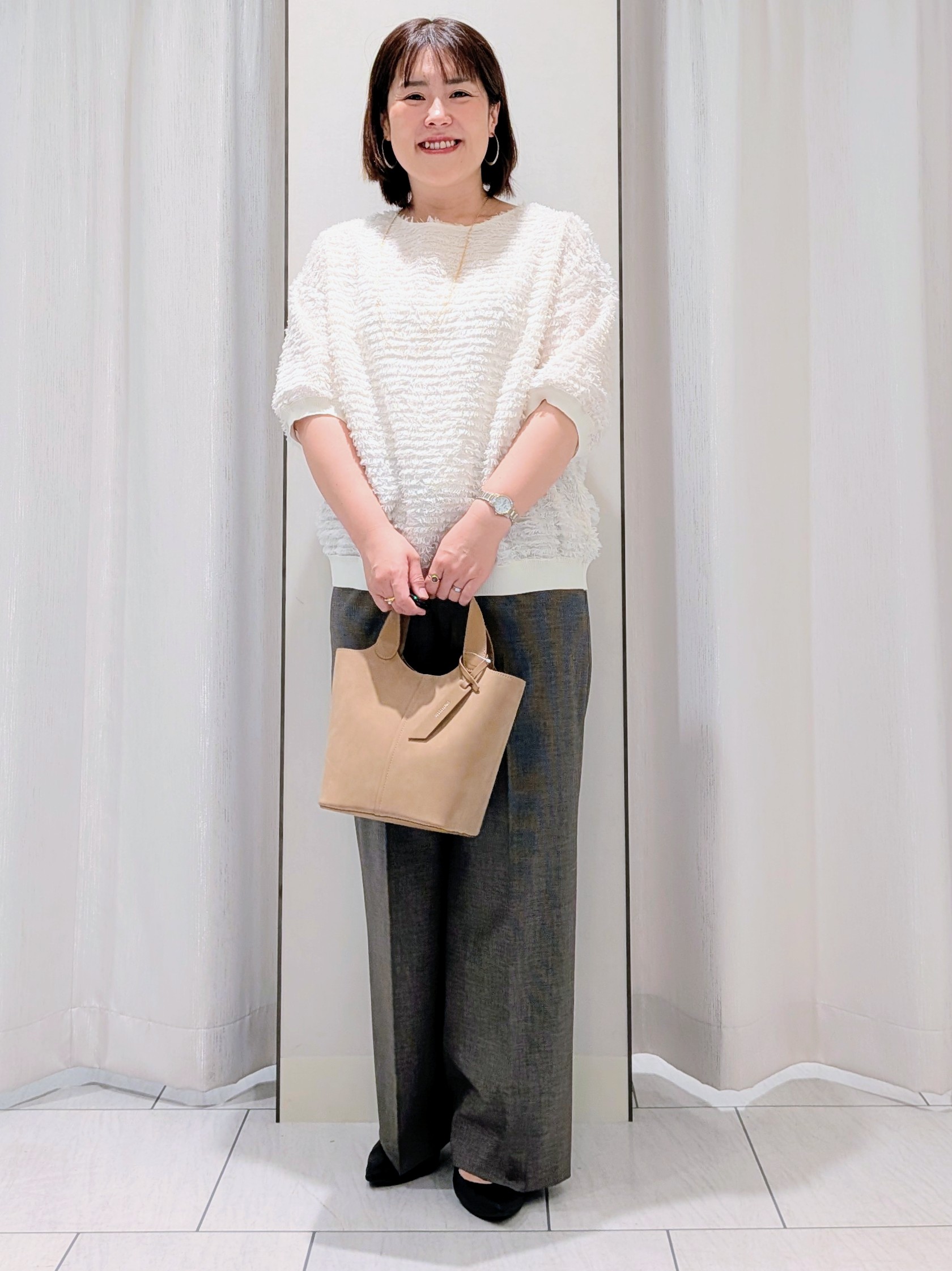 Onumaさんの「UNTITLED｜【秋映え/体型カバー】フェザージャガードプルオーバー」を使ったコーディネート
