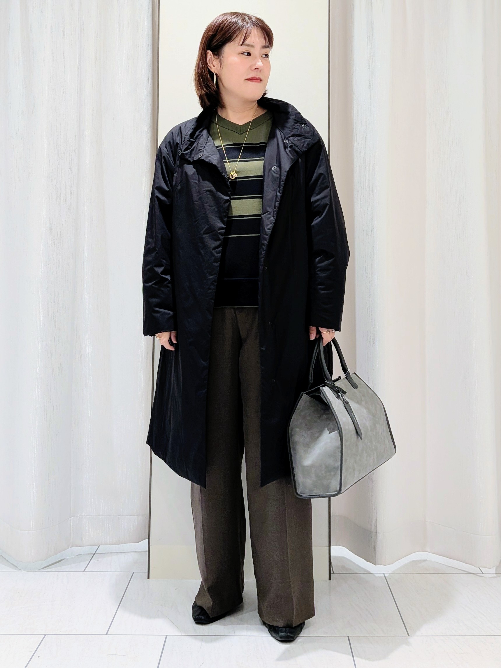 Onumaさんの「UNTITLED｜【撥水/軽量/薄中綿入り】スタンドカラーコート」を使ったコーディネート