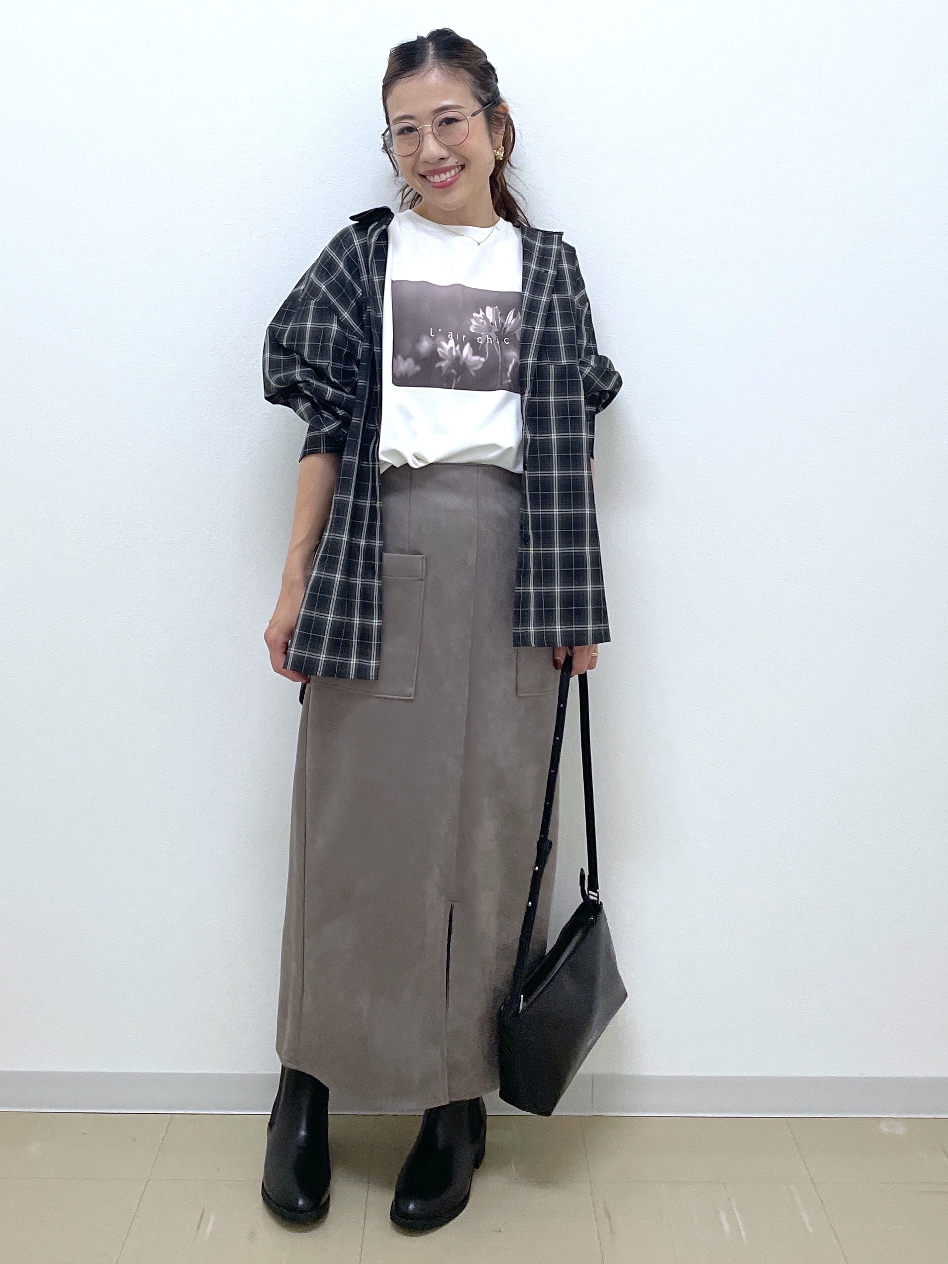 Akiさんの「OPAQUE.CLIP｜チェック柄シャツ【洗濯機OK】」を使ったコーディネート