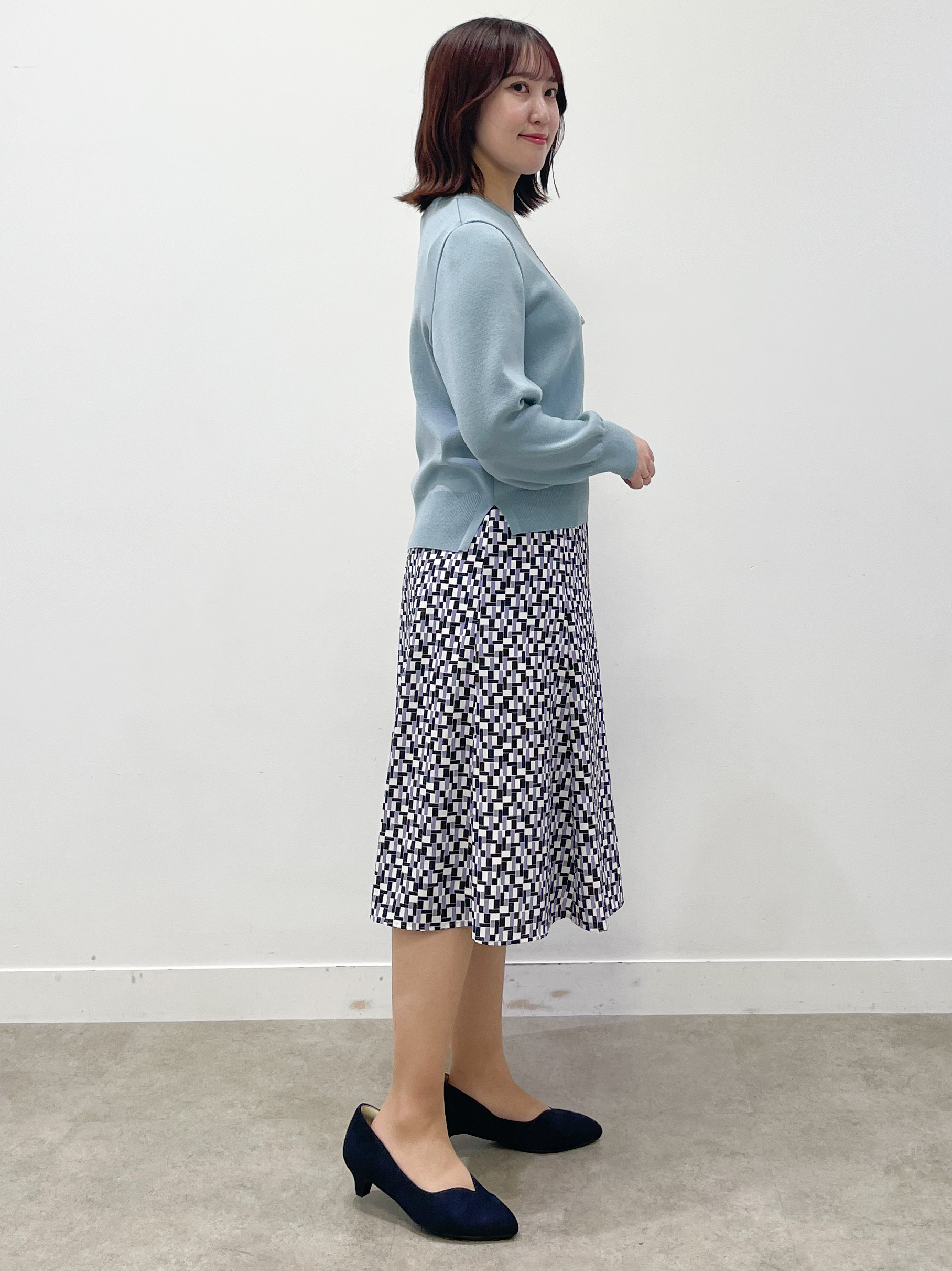 yukariさんの「Reflect｜【SS-4Lサイズ／セットアップ】幾何柄プリント フレアスカート」を使ったコーディネート
