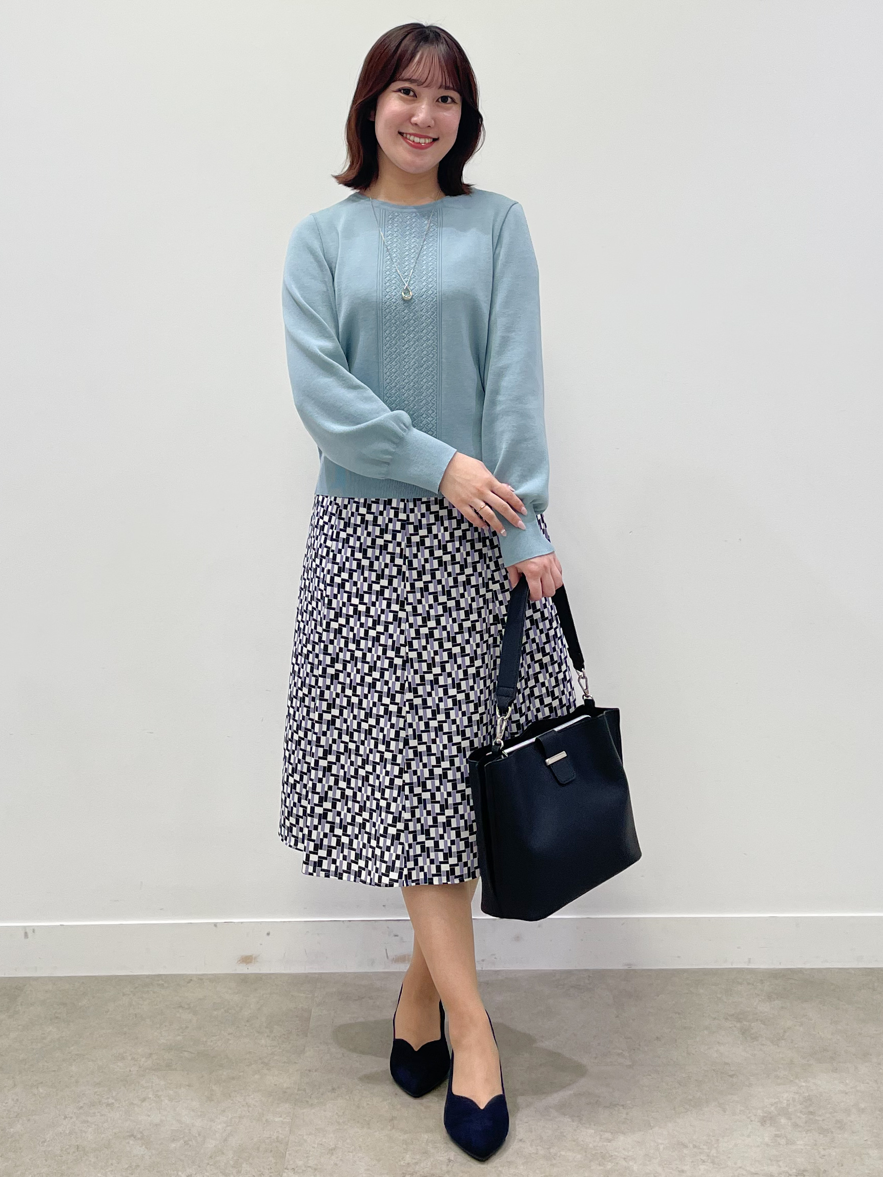 yukariさんの「Reflect｜【SS-4Lサイズ／セットアップ】幾何柄プリント フレアスカート」を使ったコーディネート