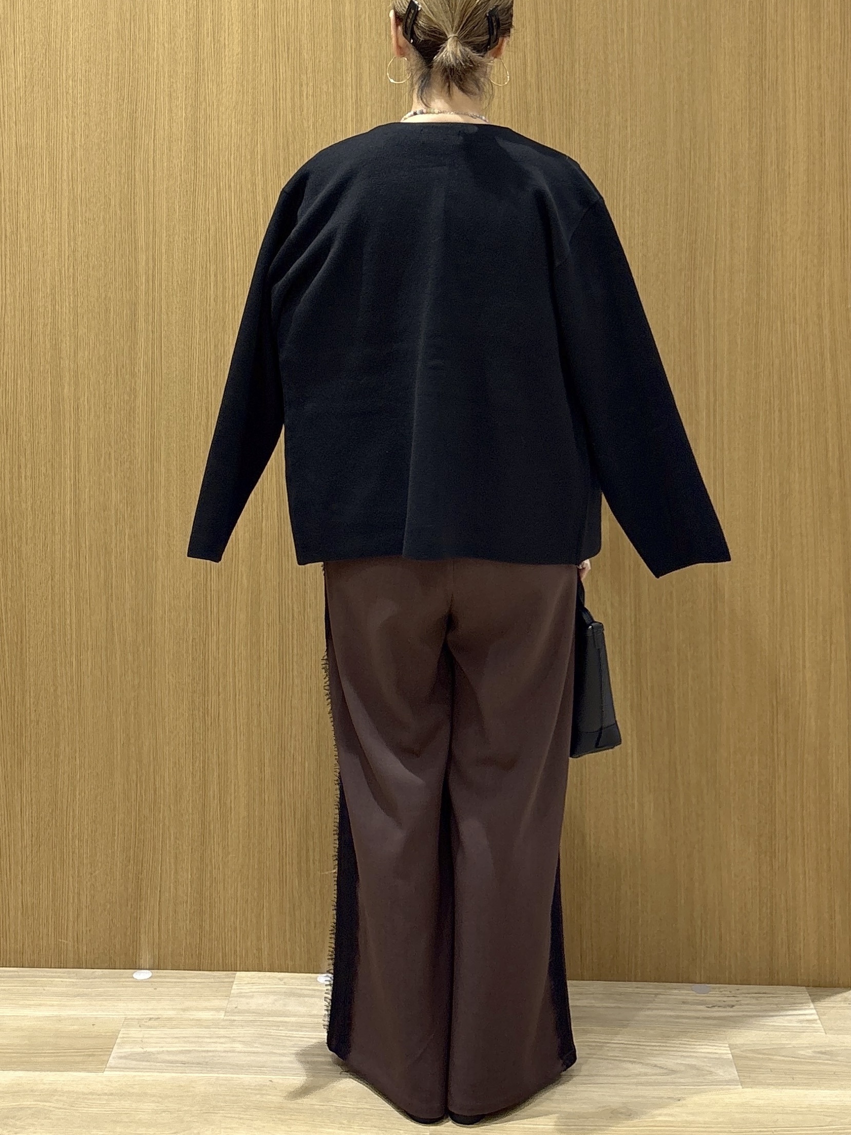 たけねぇさんの「OPAQUE.CLIP｜スナップボタン 配色ニットカーディガン【洗濯機OK】」を使ったコーディネート