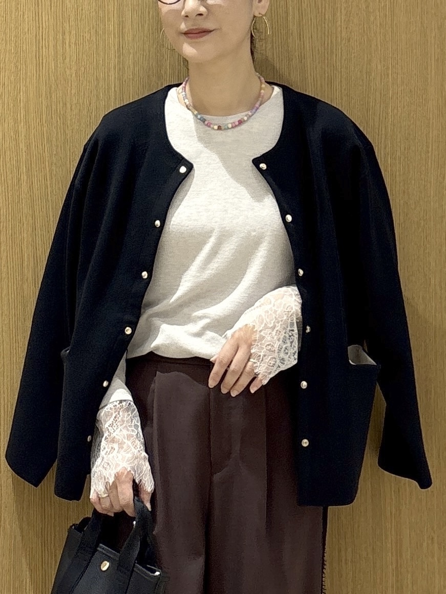 たけねぇさんの「OPAQUE.CLIP｜スナップボタン 配色ニットカーディガン【洗濯機OK】」を使ったコーディネート
