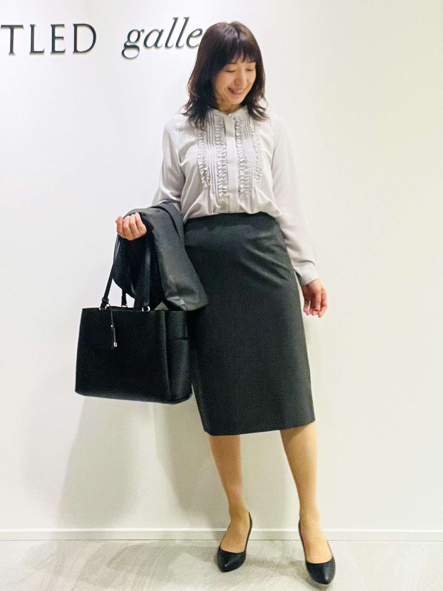 めいさんの「UNTITLED｜【セットアップ可/秋羽織り/お仕事スーツ】ウールブレンドダブルジャケット」を使ったコーディネート