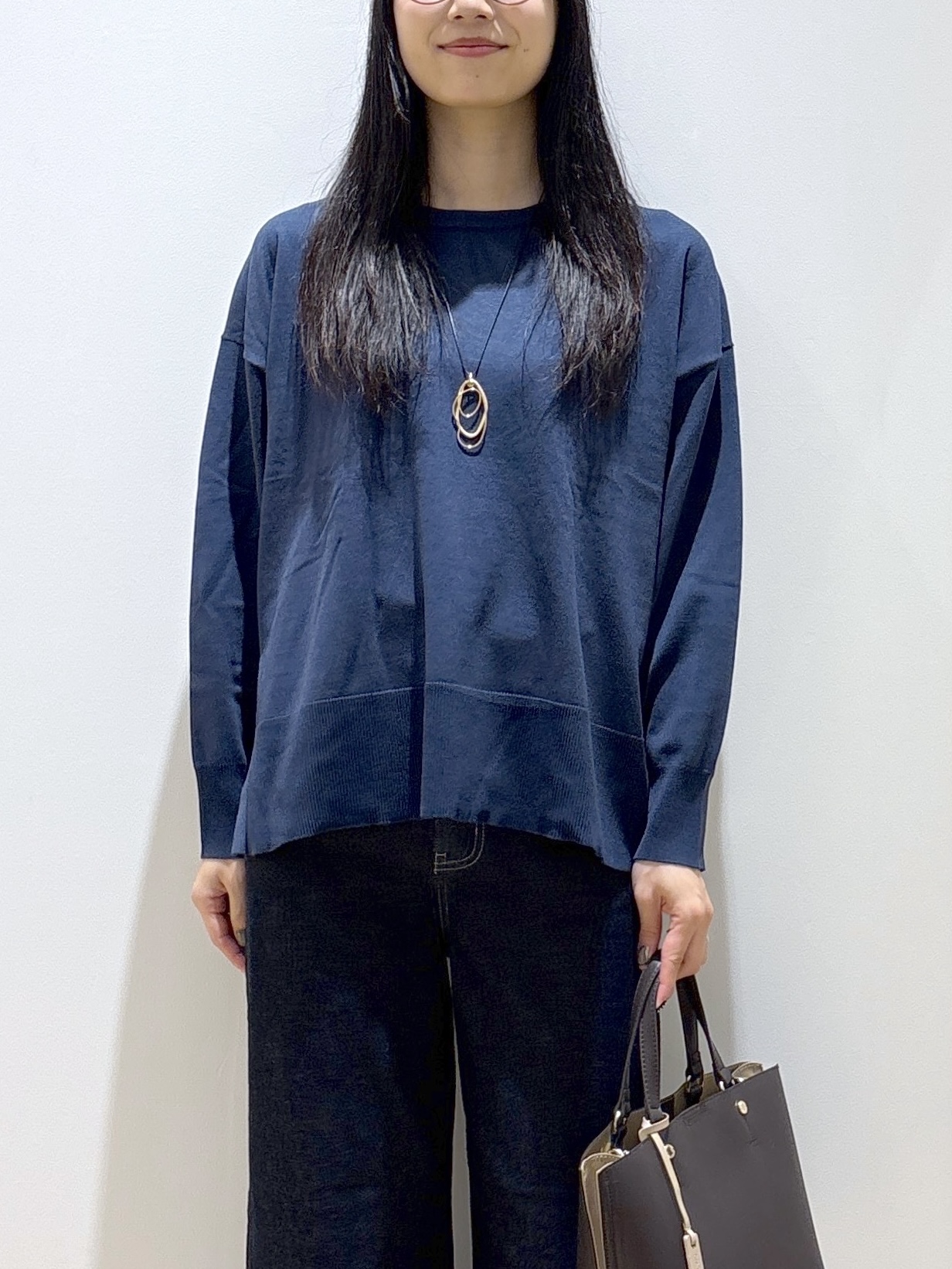 sachikoさんの「OPAQUE.CLIP｜リラクシークルーニット【洗濯機OK】」を使ったコーディネート