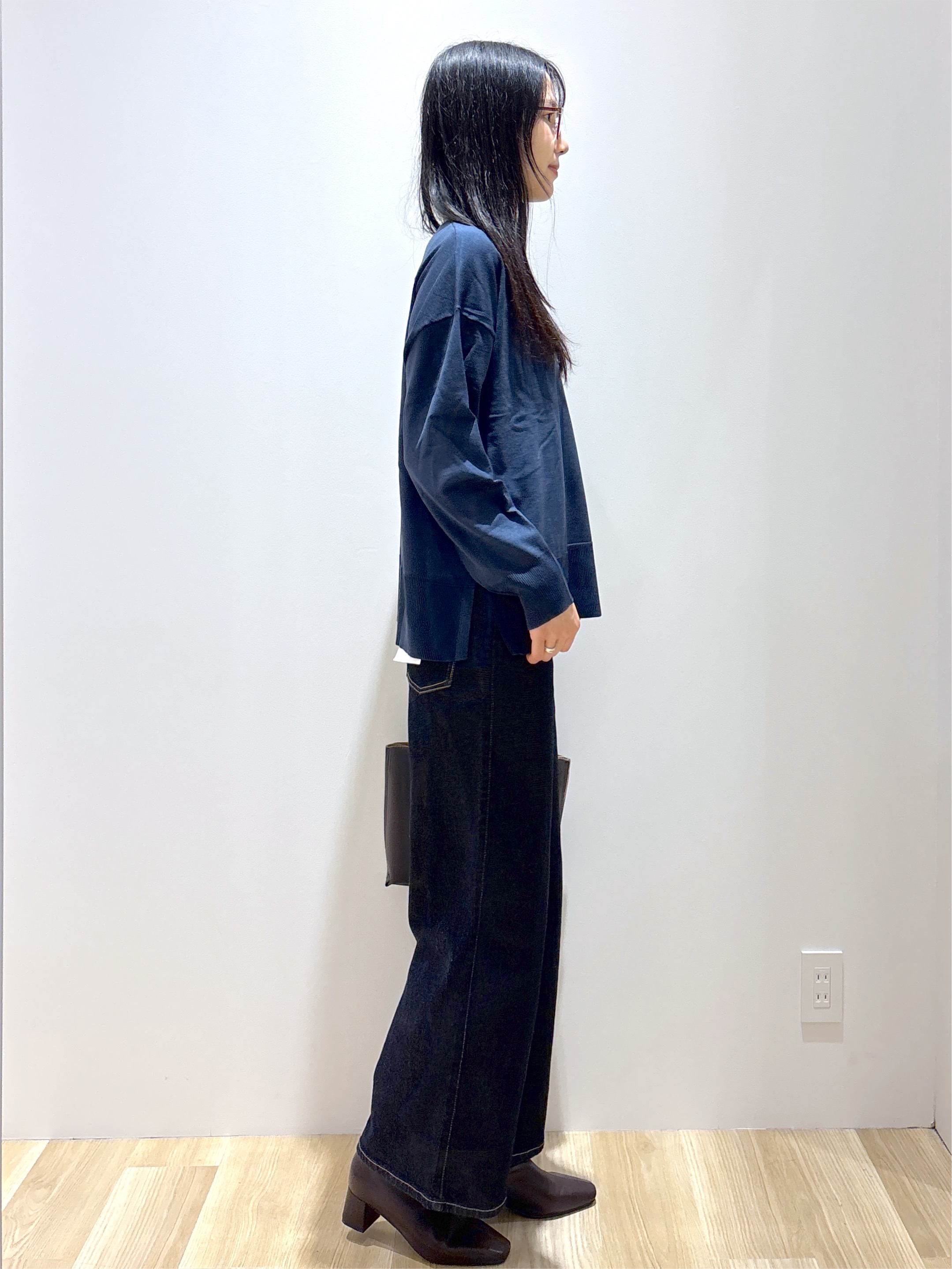 sachikoさんの「OPAQUE.CLIP｜リラクシークルーニット【洗濯機OK】」を使ったコーディネート