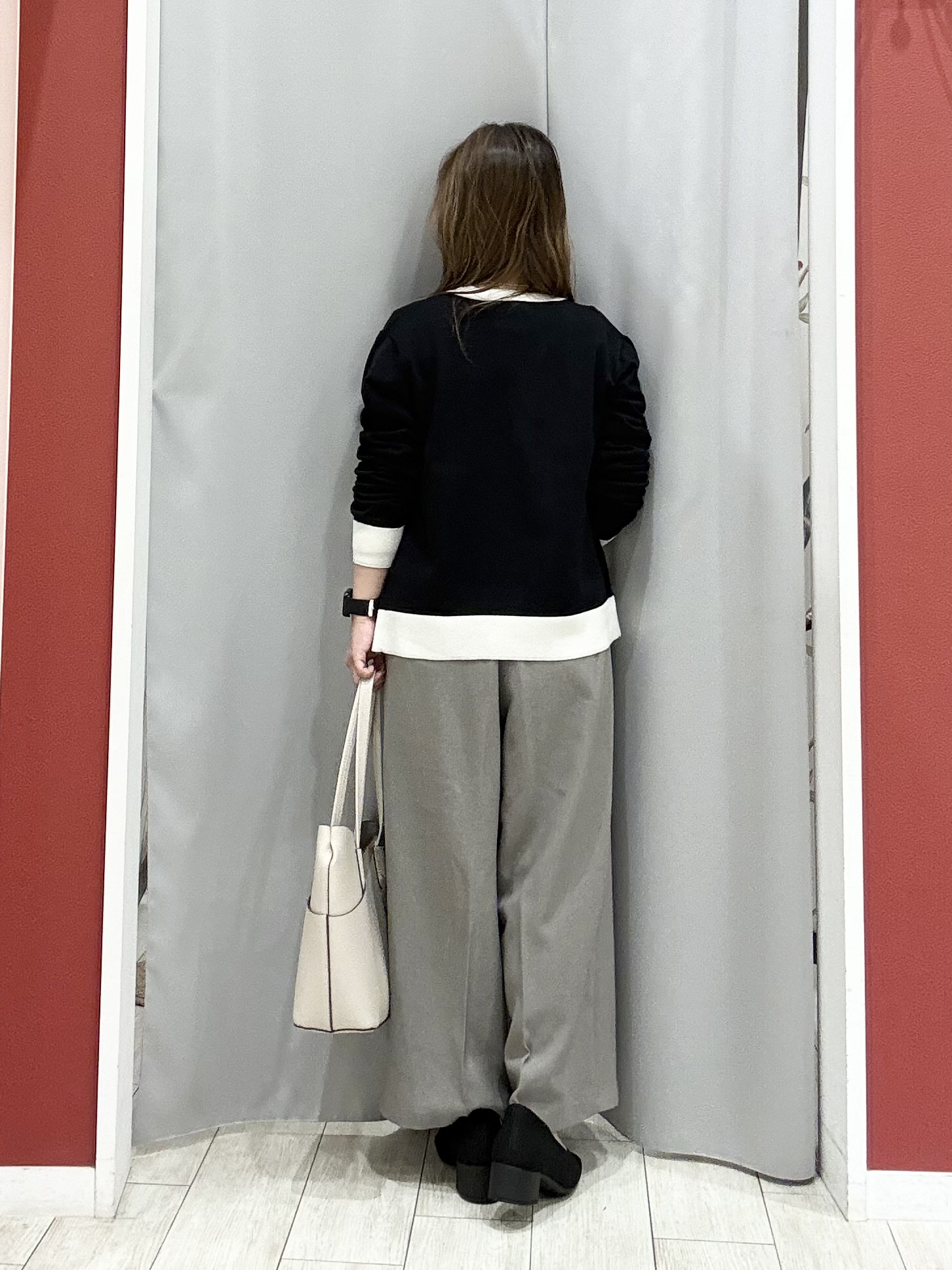 shioさんの「SHOO･LA･RUE｜【S-LL/洗濯機可】さりげないラメと配色がアクセントになる クルーネックニット」を使ったコーディネート