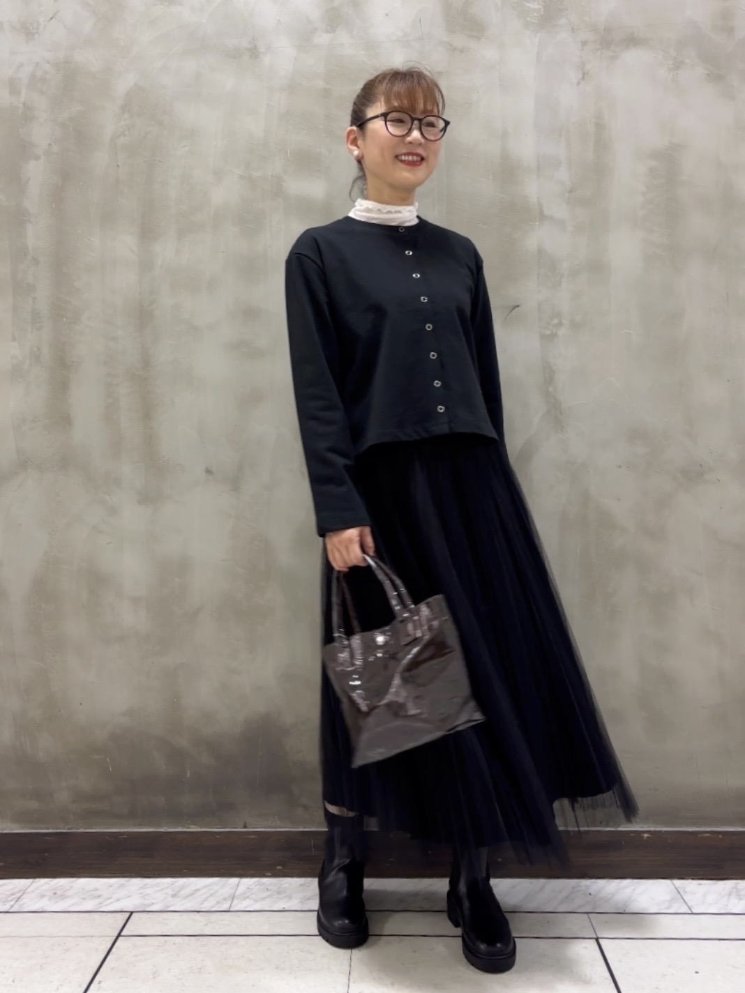 Yasucoさんの「Dessin｜【洗える/6色展開】リングスナップミニ裏毛カーディガン」を使ったコーディネート