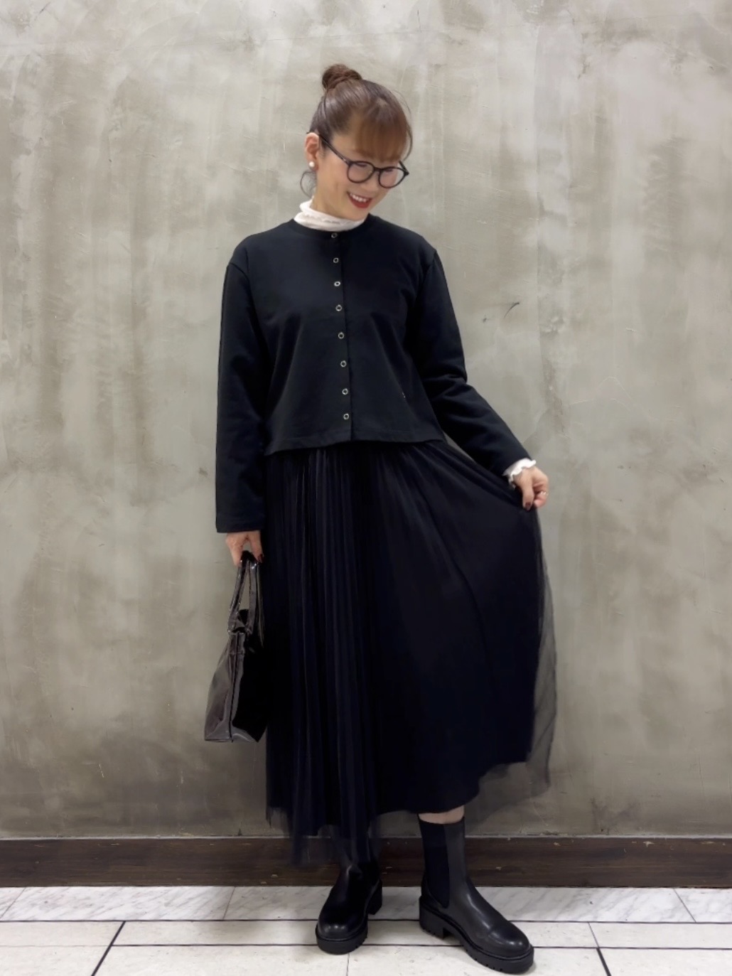 Yasucoさんの「Dessin｜【洗える/6色展開】リングスナップミニ裏毛カーディガン」を使ったコーディネート