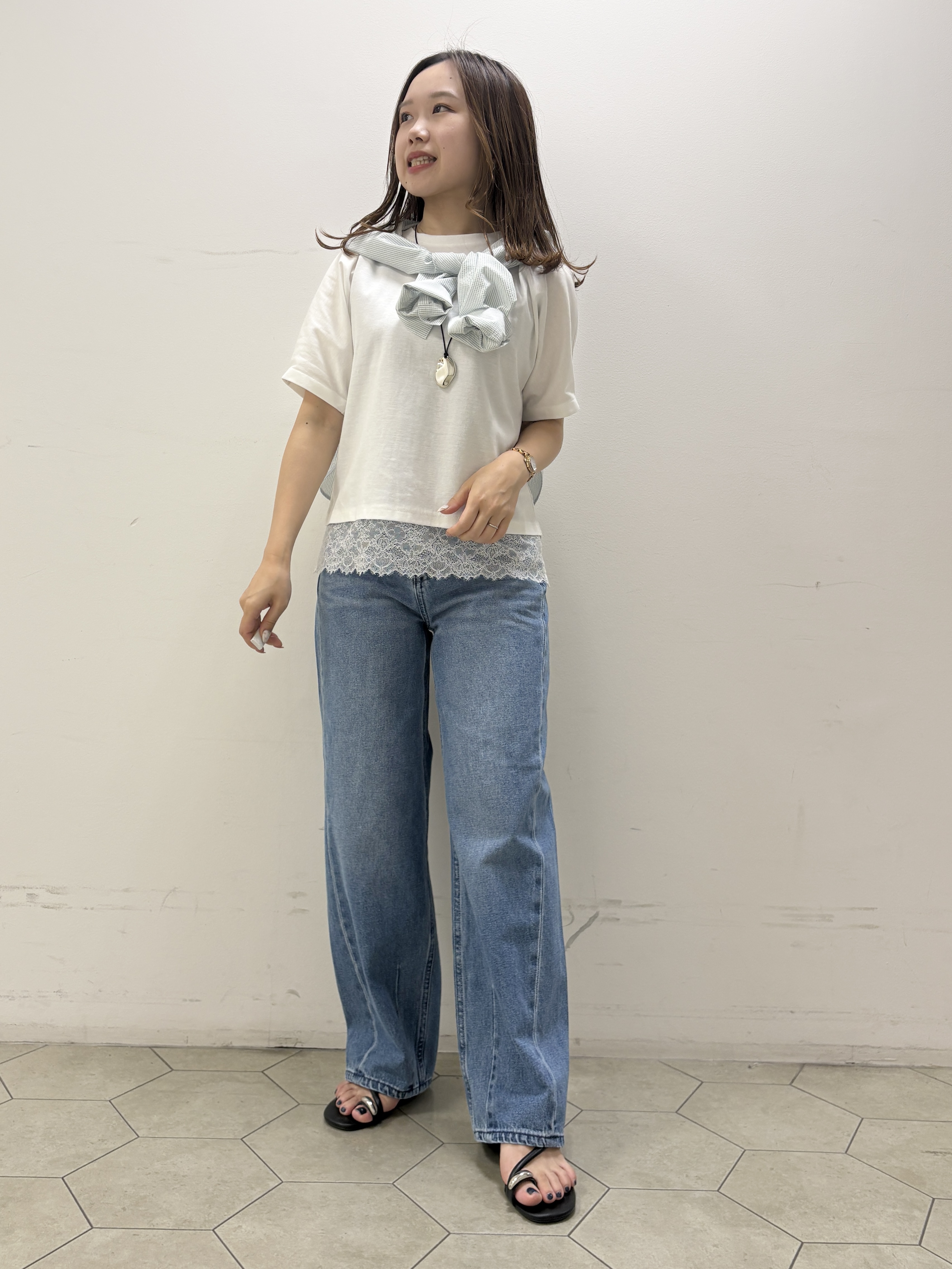 kahoさんの「INDIVI｜【初秋/UVケア/着る日傘】ダブルジャケット」を使ったコーディネート