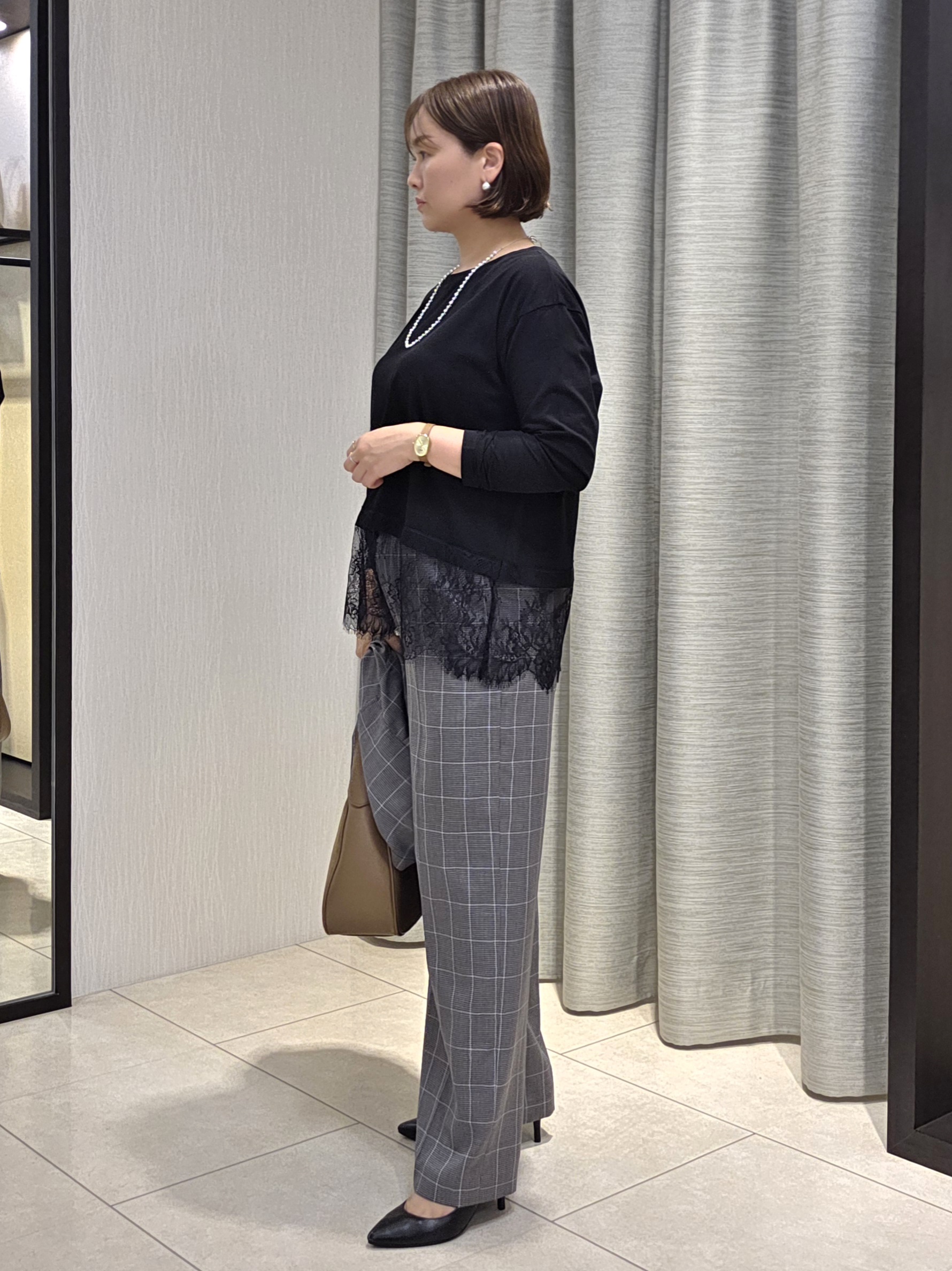 naokoさんの「UNTITLED｜【セットアップ可/秋羽織り】メランジツイルシャツ」を使ったコーディネート