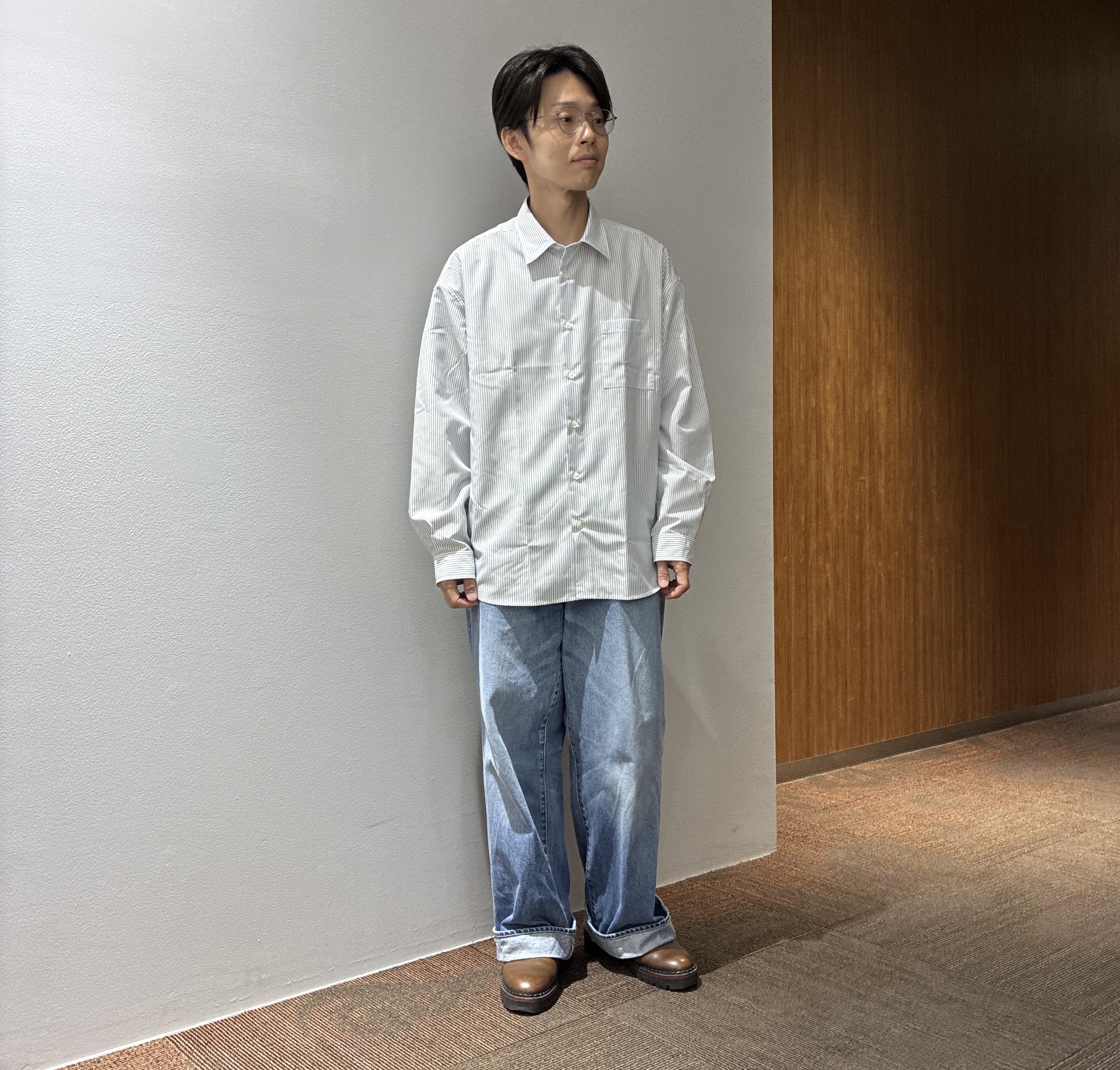 わいずみさんの「TAKEO KIKUCHI｜ニットライクワッフル プルオーバージャージ」を使ったコーディネート