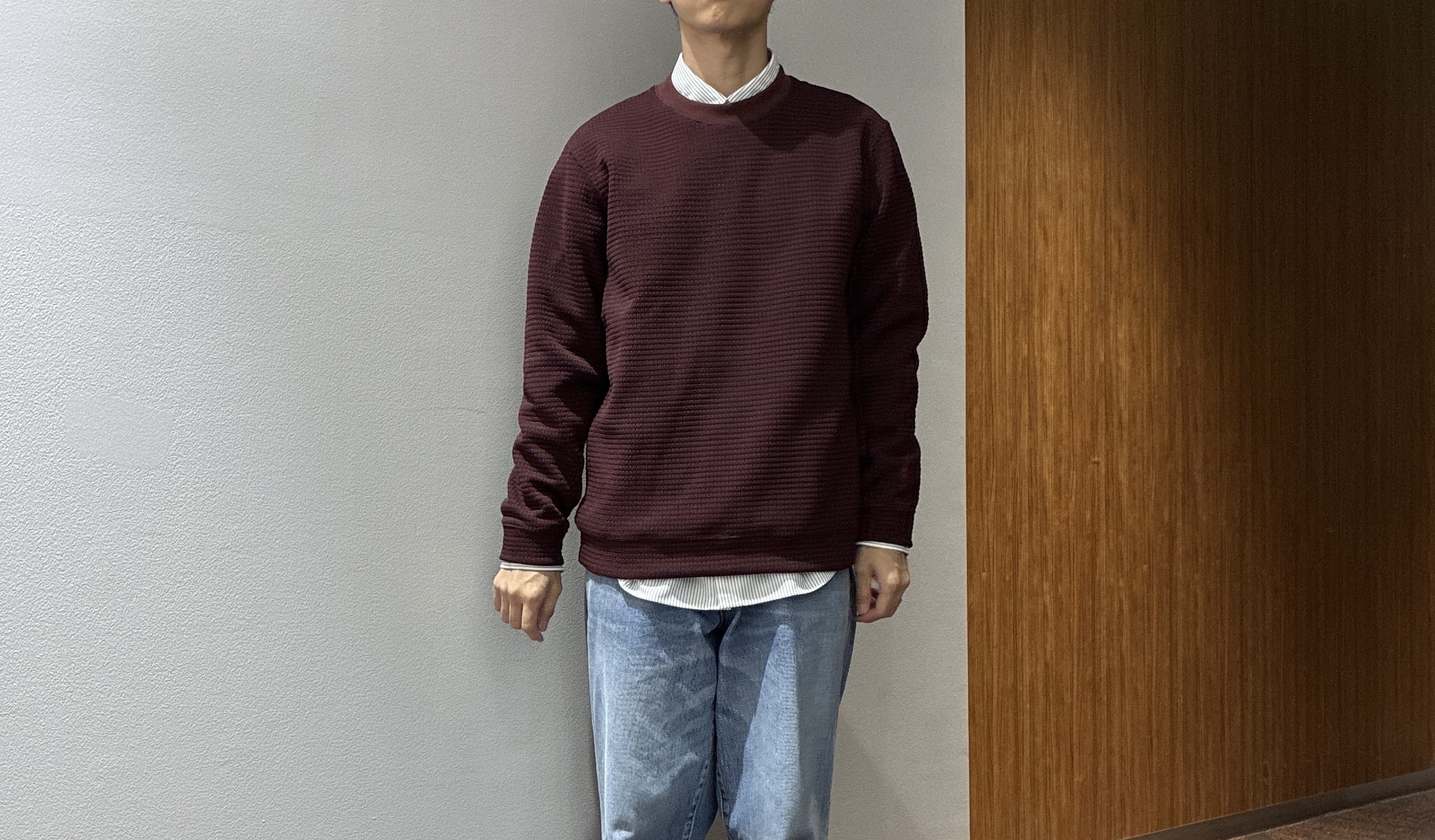 わいずみさんの「TAKEO KIKUCHI｜ニットライクワッフル プルオーバージャージ」を使ったコーディネート