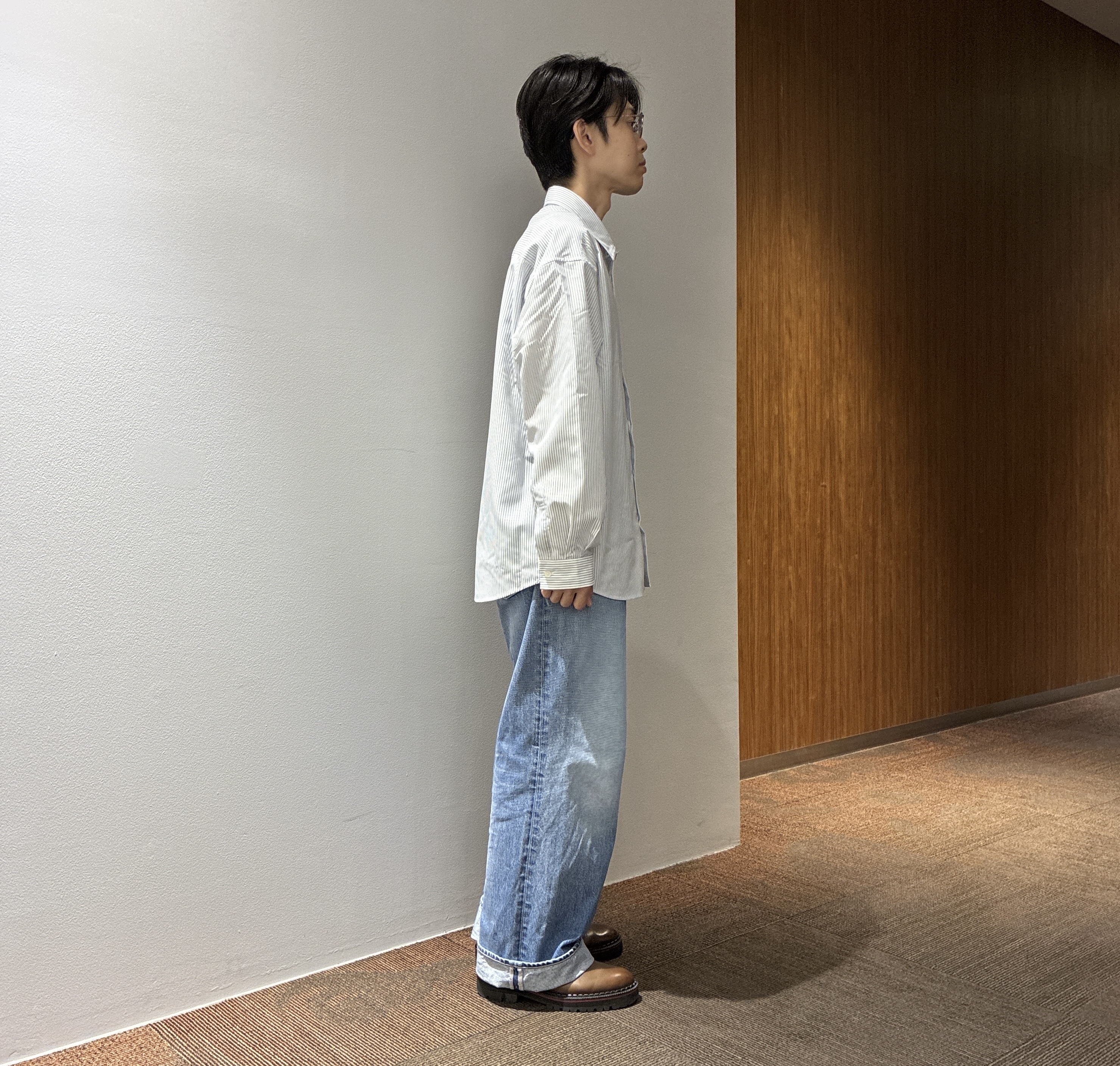 わいずみさんの「TAKEO KIKUCHI｜ニットライクワッフル プルオーバージャージ」を使ったコーディネート