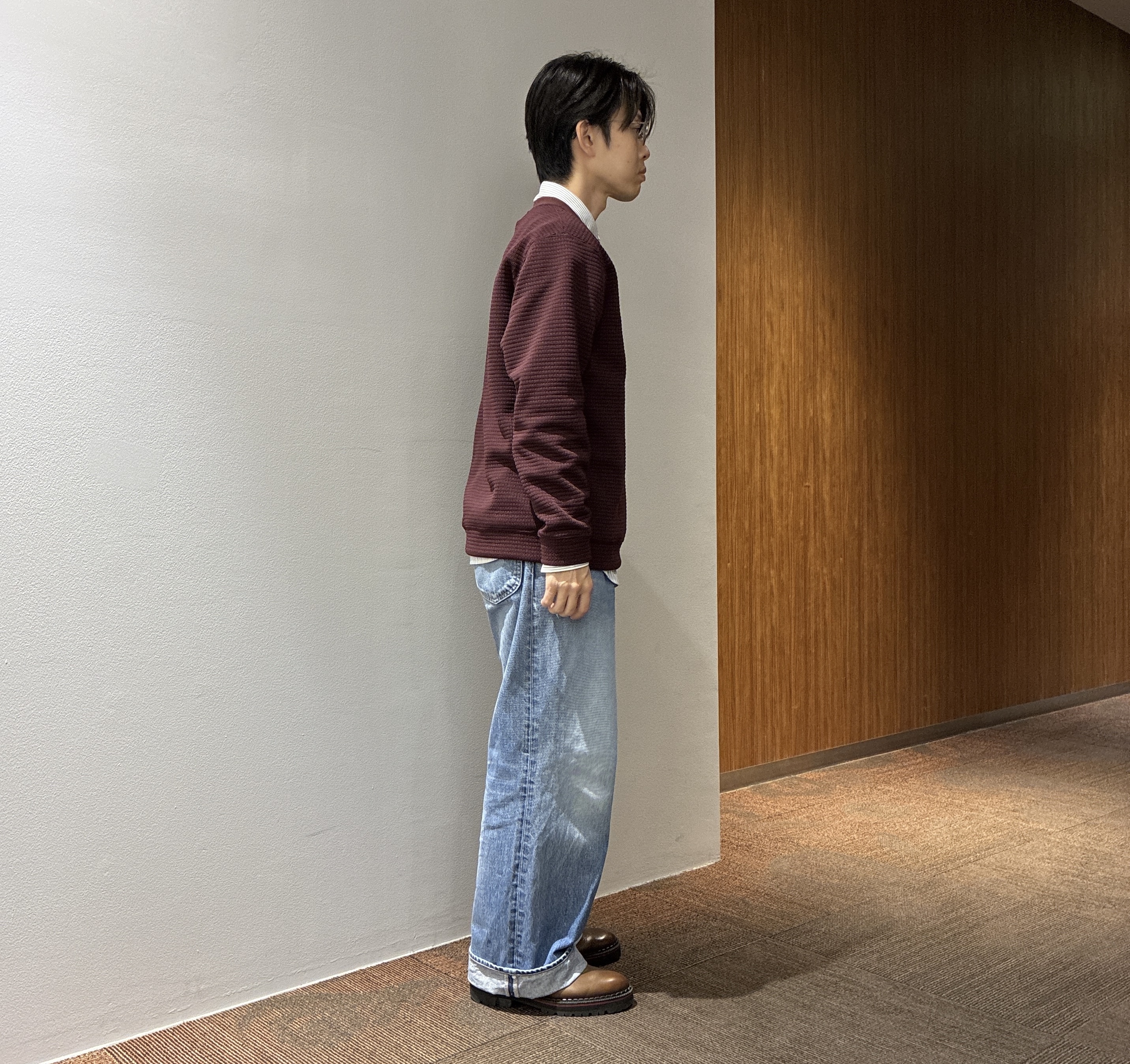 わいずみさんの「TAKEO KIKUCHI｜ニットライクワッフル プルオーバージャージ」を使ったコーディネート