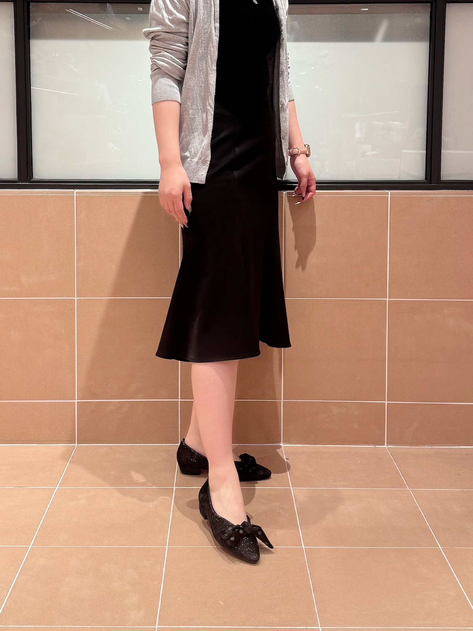 すみれさんの「ESPERANZA｜2WAYリボン付きフラットパンプス」を使ったコーディネート