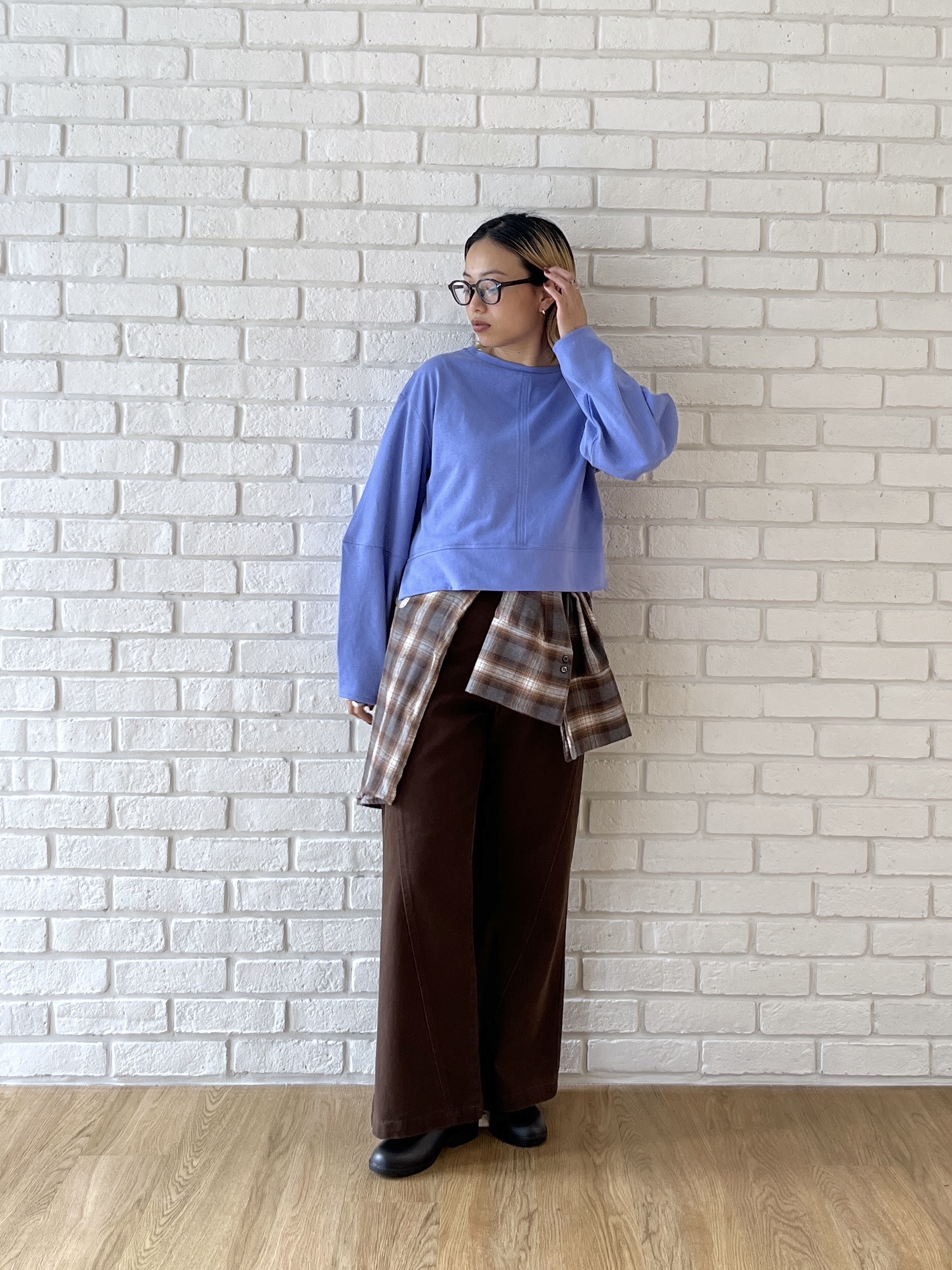 Harukaさんの「INDIVI｜ロングスリーブフォルムカットソー【洗える】」を使ったコーディネート