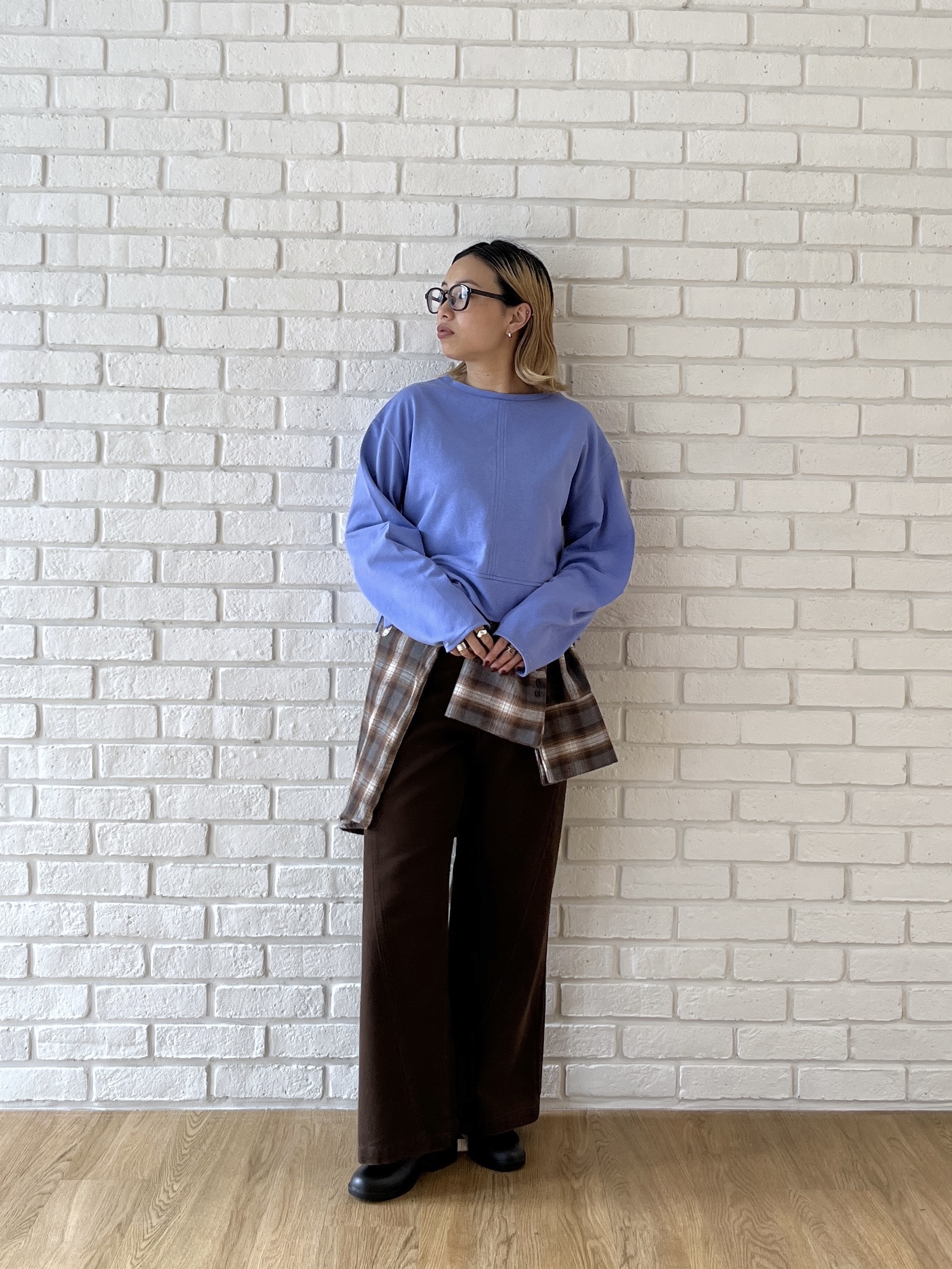 Harukaさんの「INDIVI｜ロングスリーブフォルムカットソー【洗える】」を使ったコーディネート