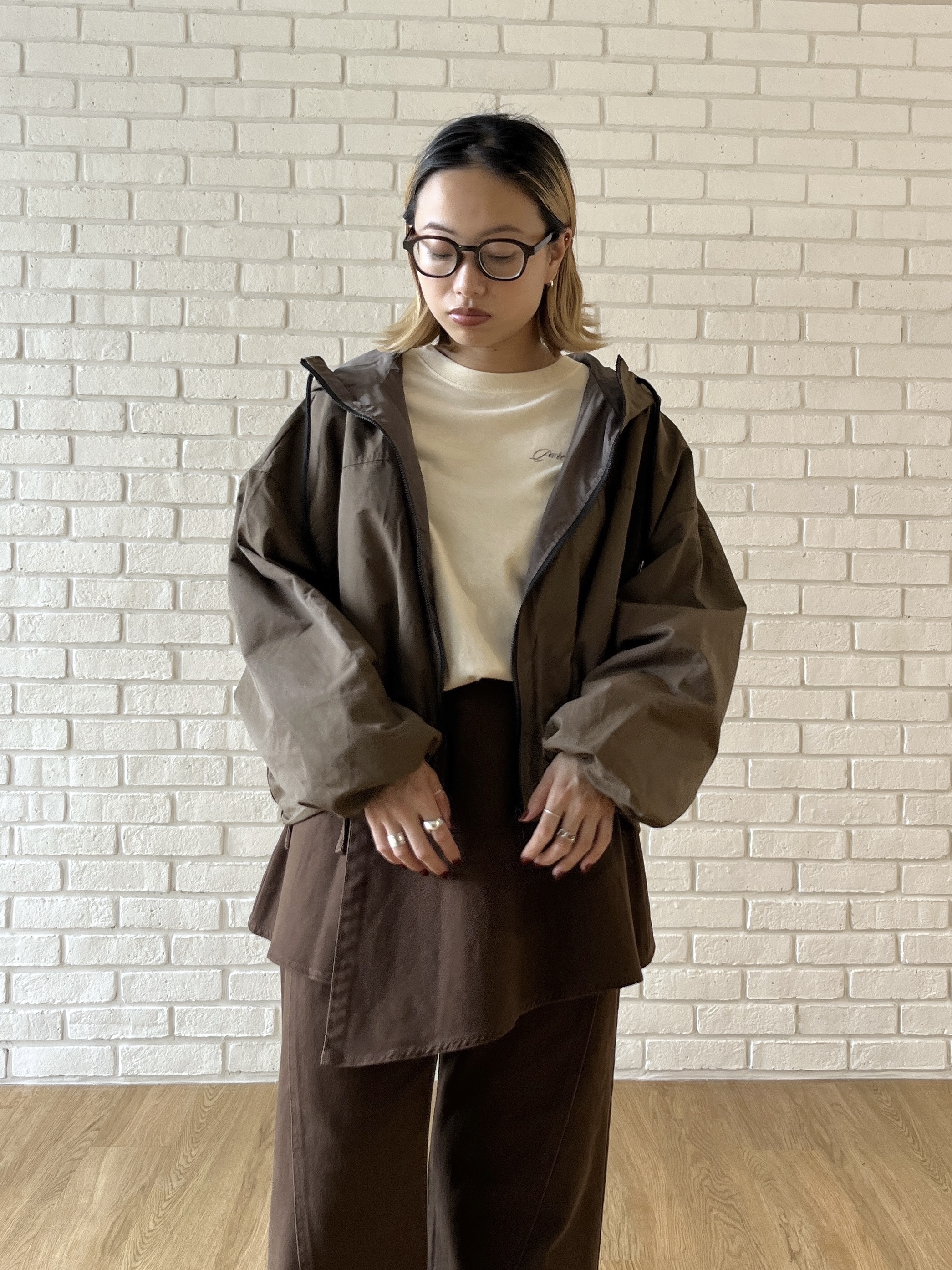 Harukaさんの「INDIVI｜ツイルフーディブルゾン」を使ったコーディネート