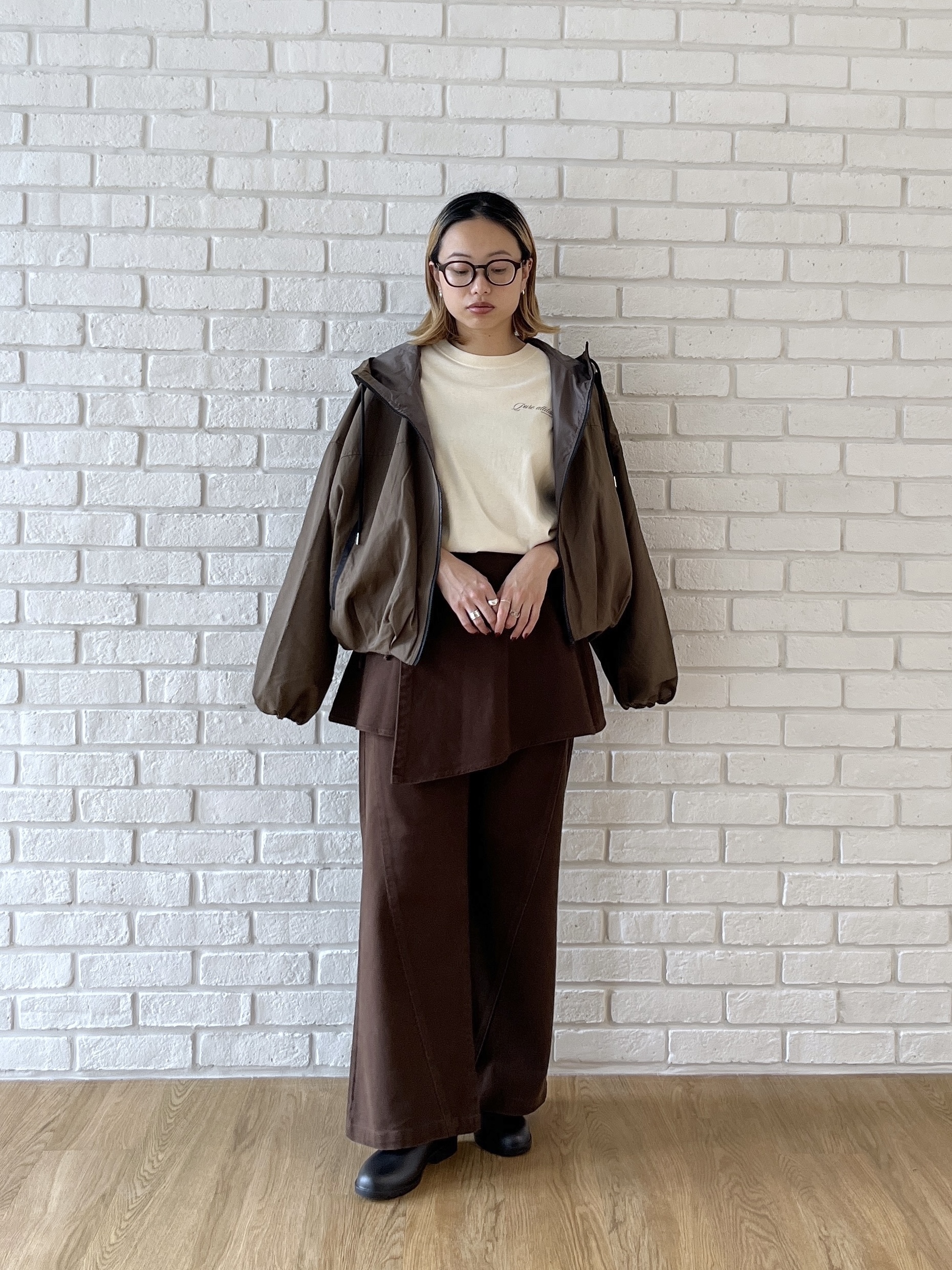 Harukaさんの「INDIVI｜ツイルフーディブルゾン」を使ったコーディネート