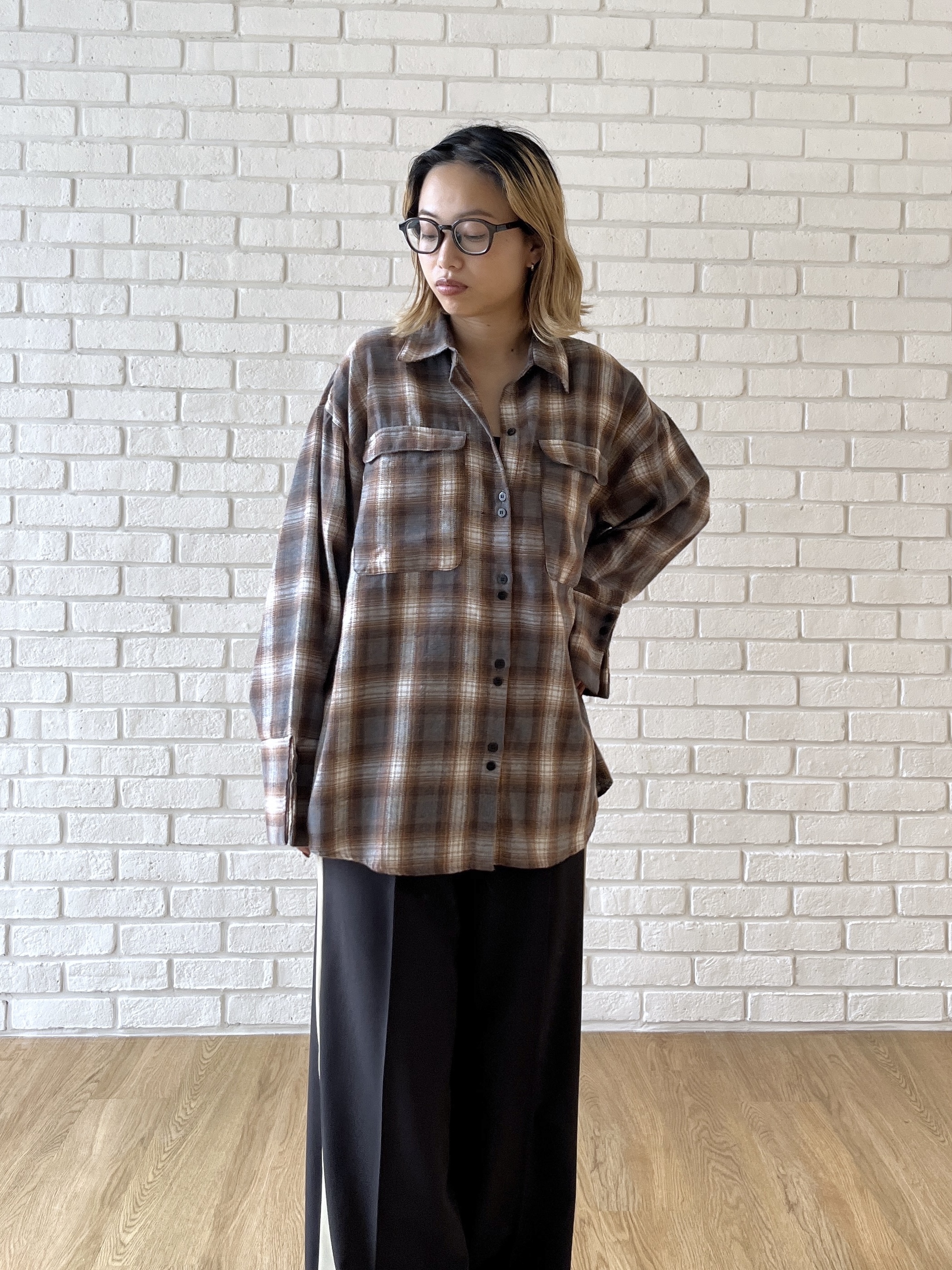 Harukaさんの「INDIVI｜チェックネルシャツ【LIVE紹介／上枝みどりさん着用】」を使ったコーディネート