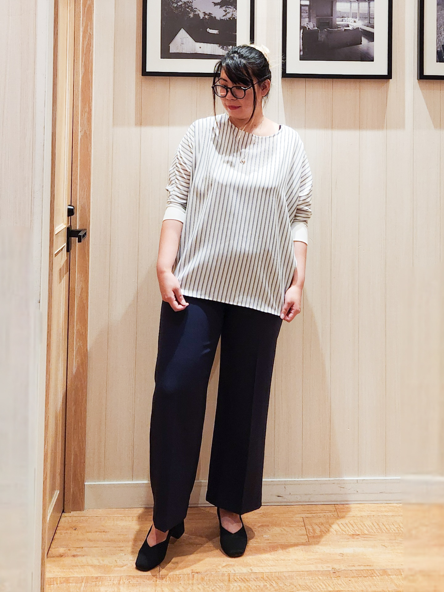 れーやんさんの「SHOO･LA･RUE｜【セットアップ可/洗濯機可】軽やかに羽織れる スポンディッシュ ニットカーディガン」を使ったコーディネート