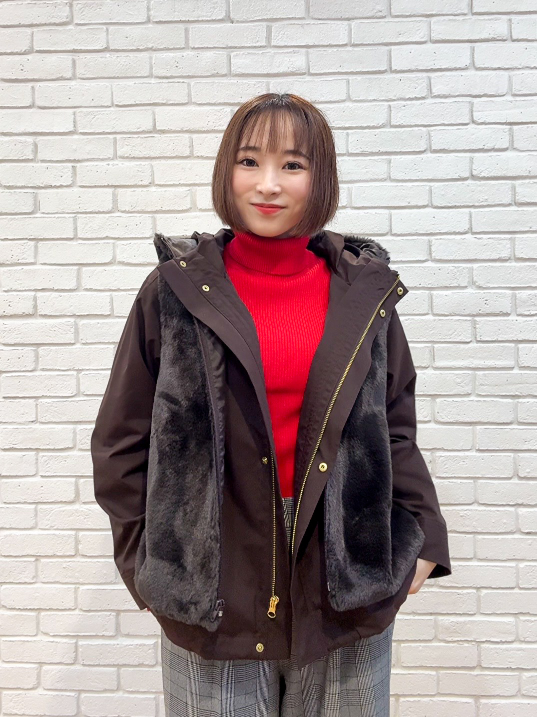 𝐜𝐡𝐢𝐤𝐚さんの「SHOO･LA･RUE｜【洗濯機可/撥水/マルチWAY】ファーライナー付き 毎日欲張りマンパ」を使ったコーディネート