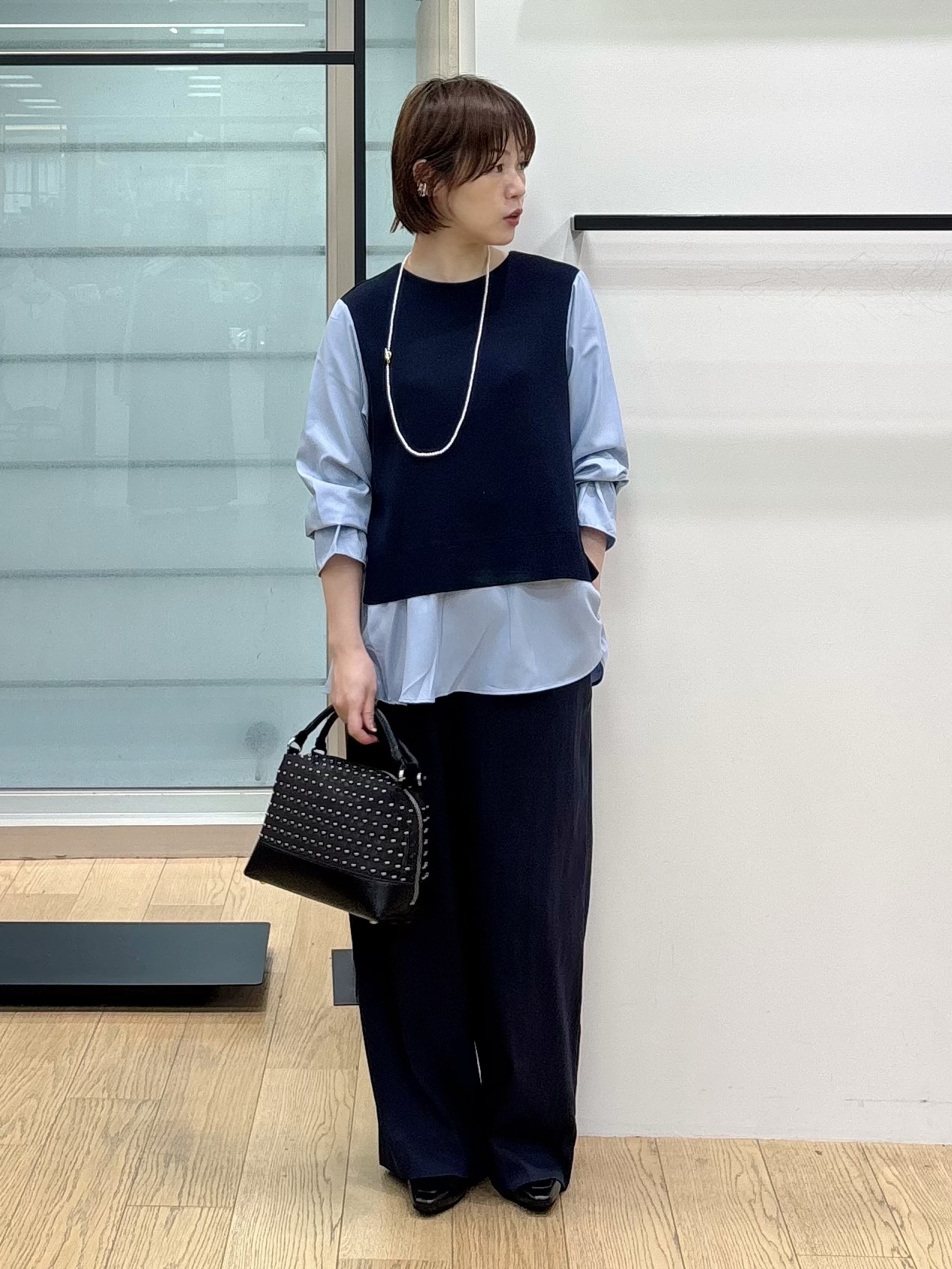 asamiさんの「INDIVI｜【洗える／1枚でコーデ完成】重ね着風ニットトップス」を使ったコーディネート