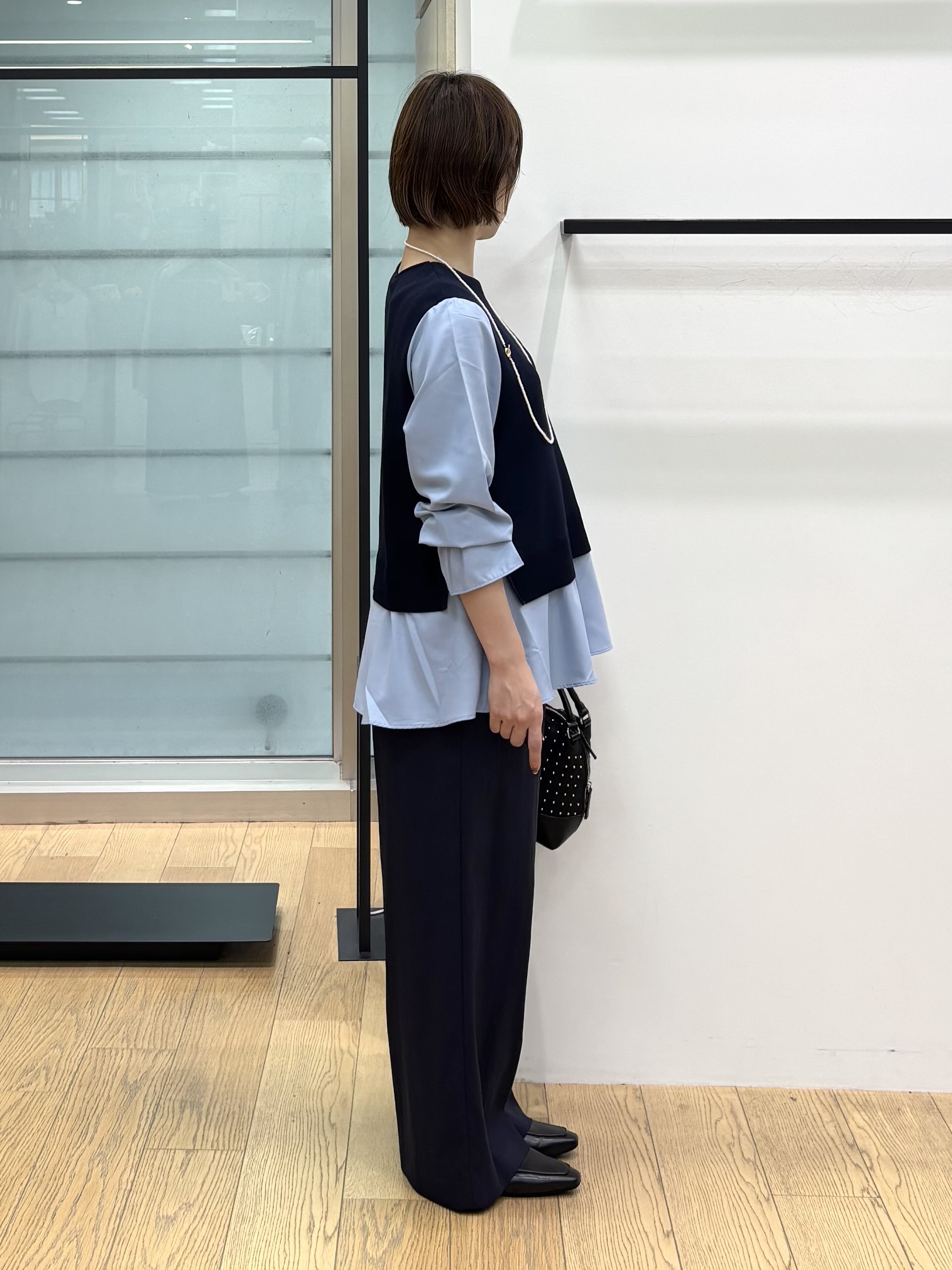 asamiさんの「INDIVI｜【洗える／1枚でコーデ完成】重ね着風ニットトップス」を使ったコーディネート