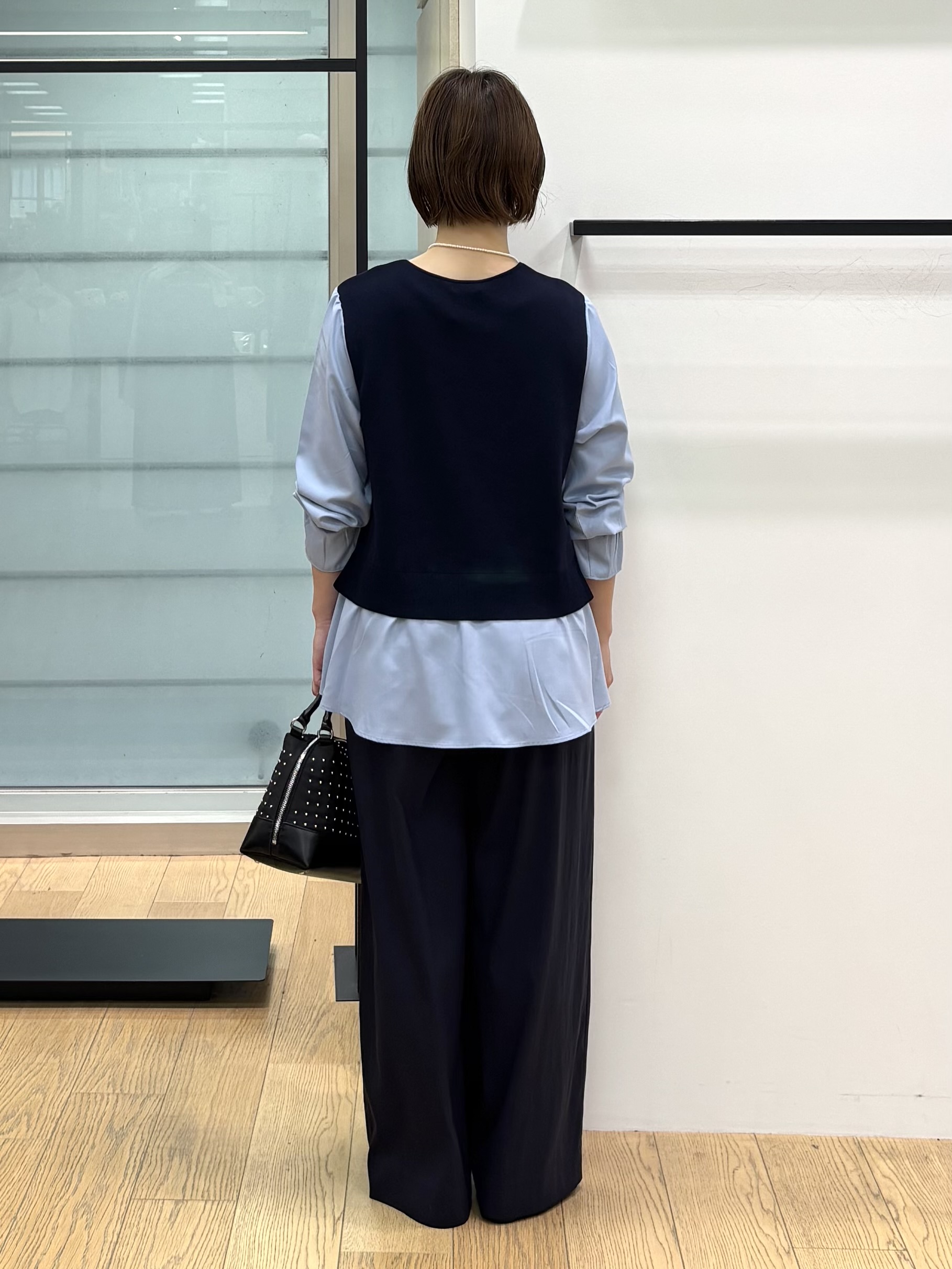 asamiさんの「INDIVI｜【洗える／1枚でコーデ完成】重ね着風ニットトップス」を使ったコーディネート