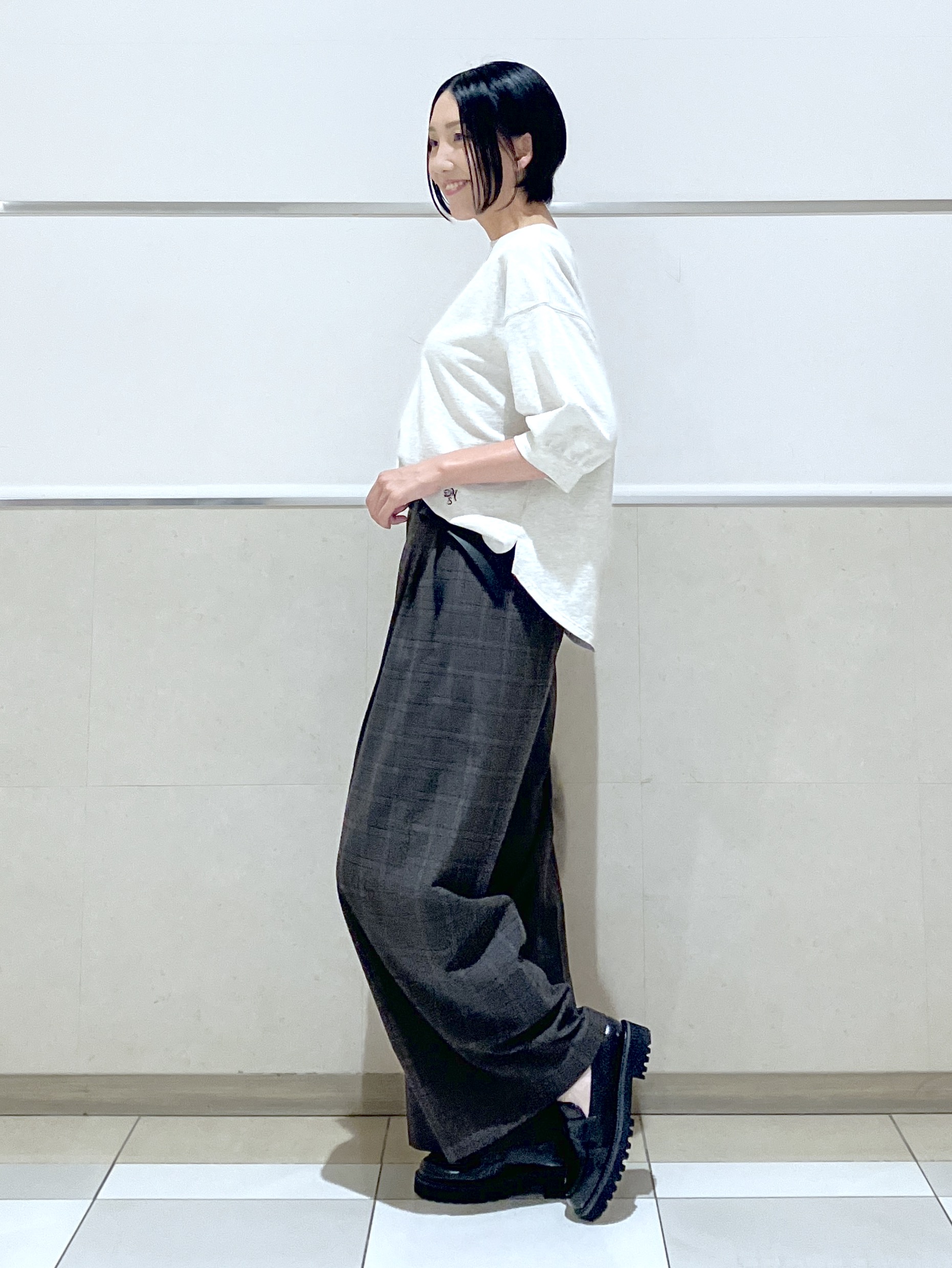 eriko さんの「Dessin｜【高レビュー/洗える/XS-L】バックヘンリーミニ裏毛 5分袖」を使ったコーディネート