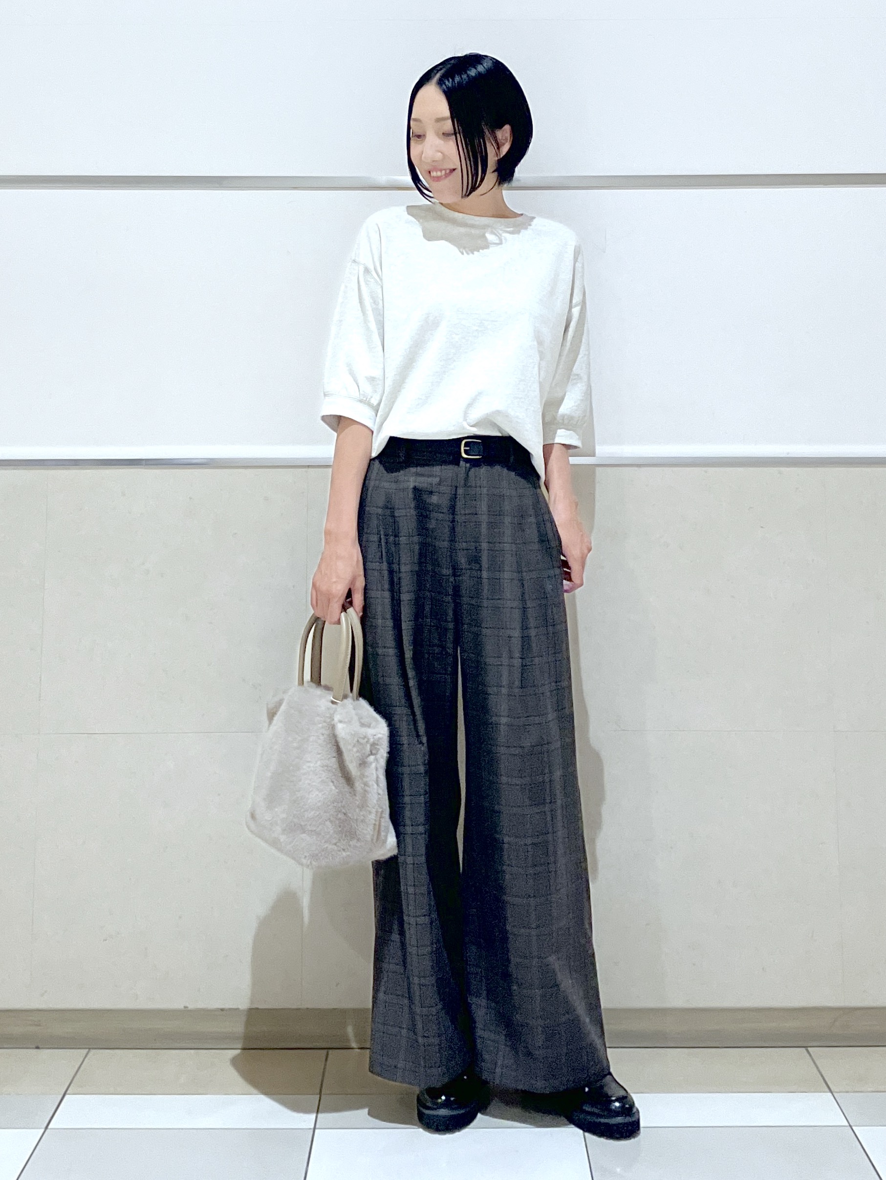 eriko さんの「Dessin｜【高レビュー/洗える/XS-L】バックヘンリーミニ裏毛 5分袖」を使ったコーディネート