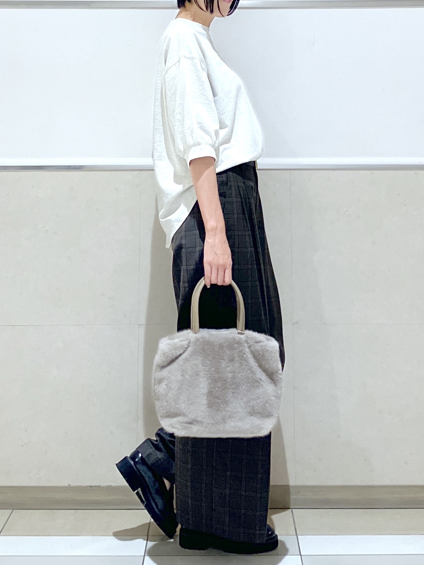 eriko さんの「Dessin｜【高レビュー/洗える/XS-L】バックヘンリーミニ裏毛 5分袖」を使ったコーディネート