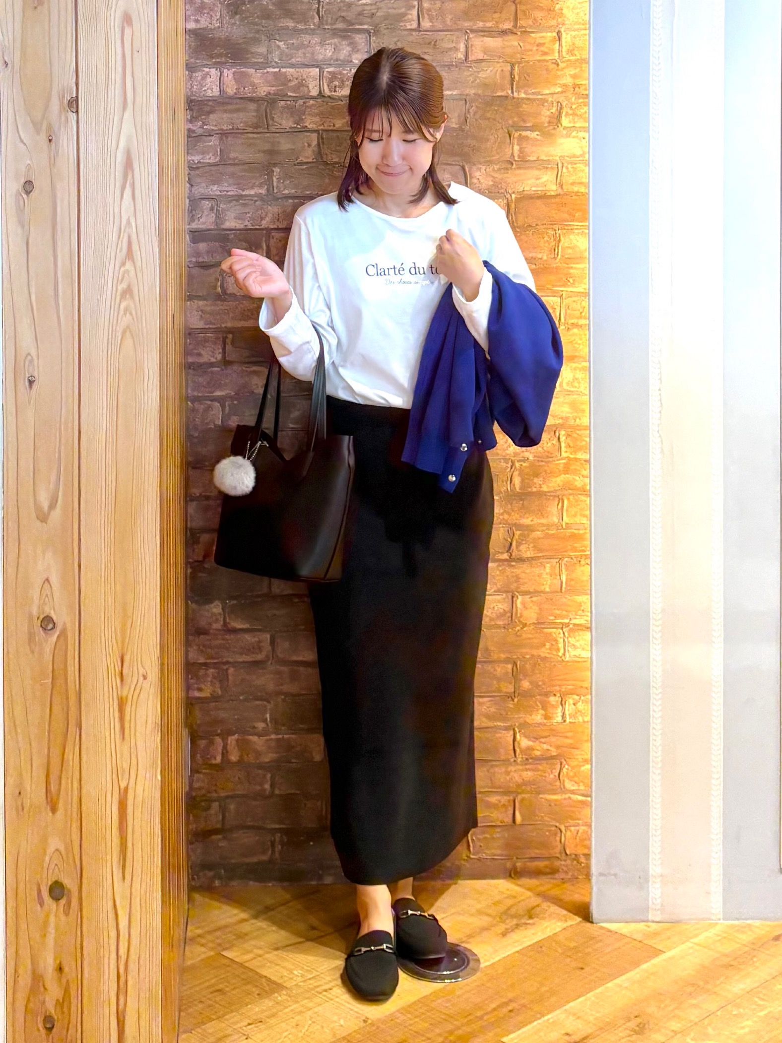 mieさんの「SHOO･LA･RUE｜【セットアップ可/洗濯機可】軽やかに羽織れる スポンディッシュ ニットカーディガン」を使ったコーディネート