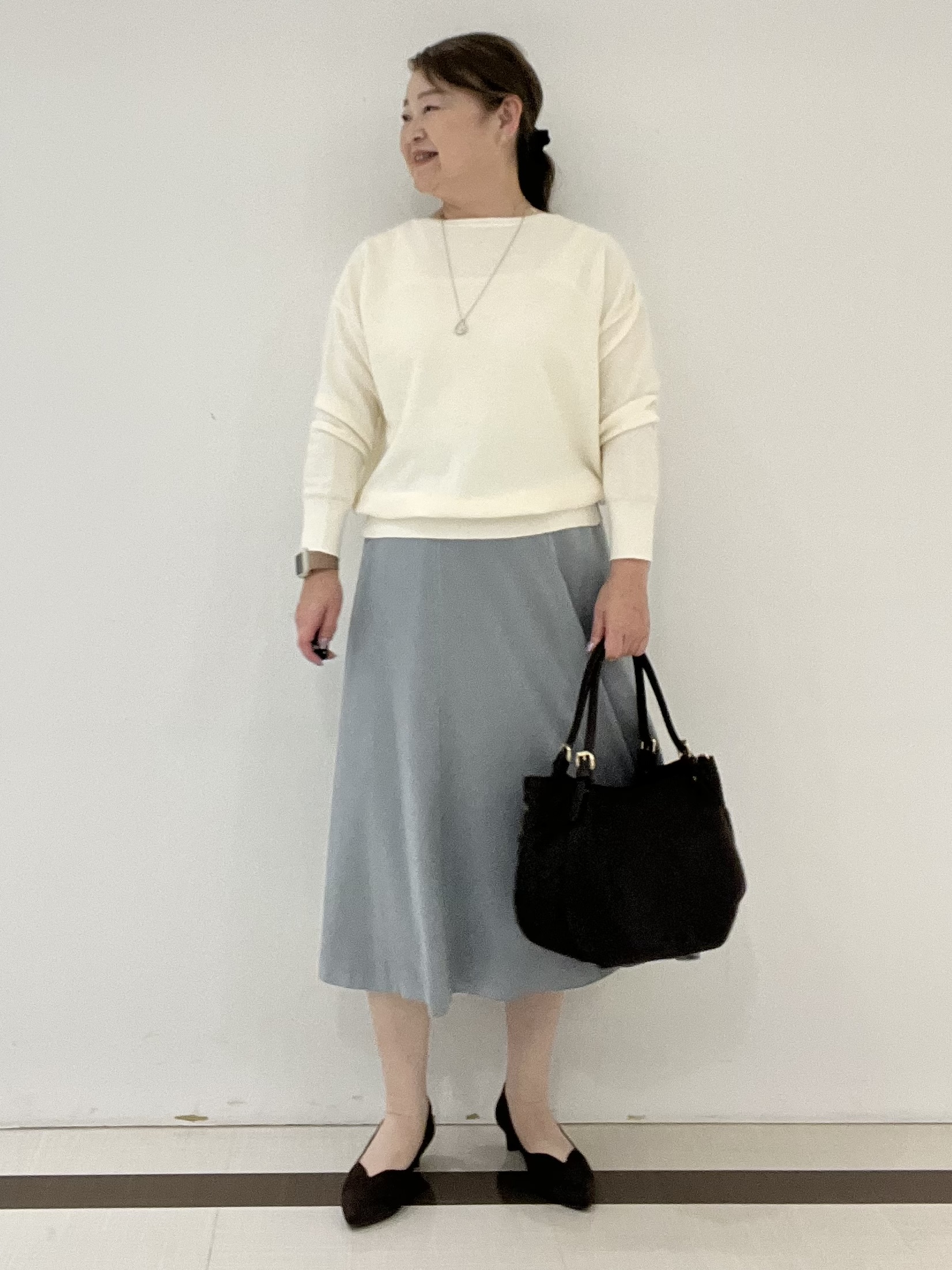 Hiroさんの「Reflect｜ボートネックニットトップス」を使ったコーディネート