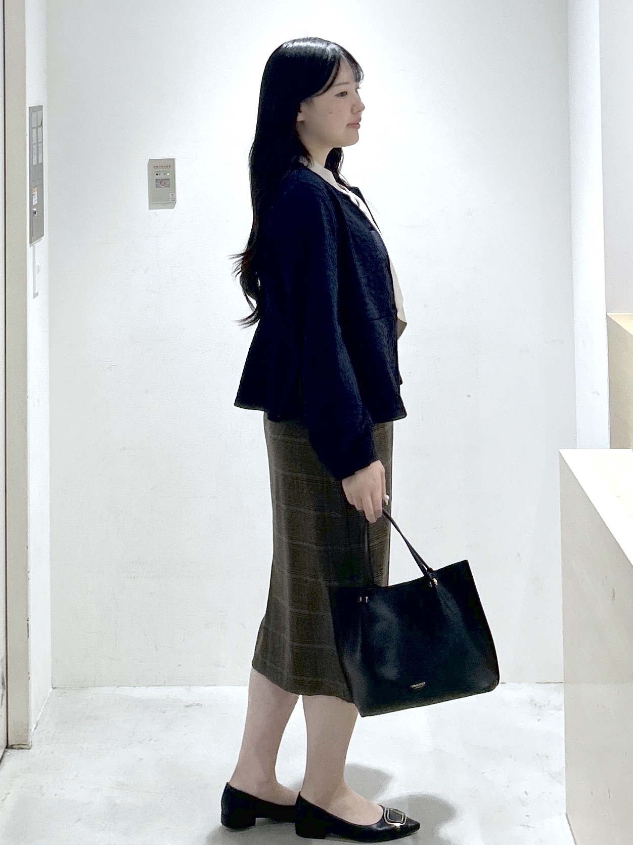 sayaさんの「OPAQUE.CLIP｜ジャカードノーカラーブルゾン【洗濯機OK】」を使ったコーディネート
