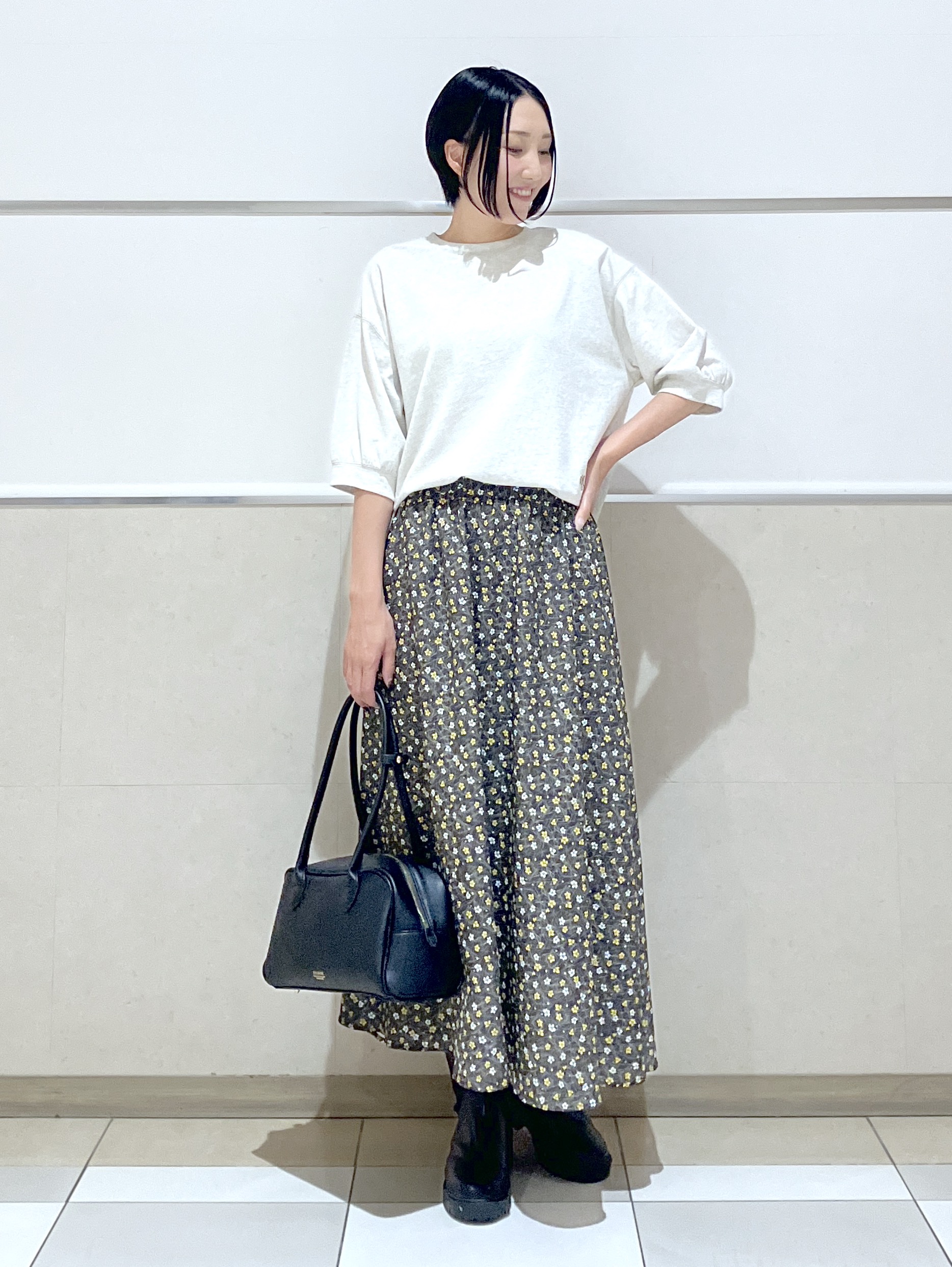 eriko さんの「Dessin｜【高レビュー/洗える/XS-L】バックヘンリーミニ裏毛 5分袖」を使ったコーディネート