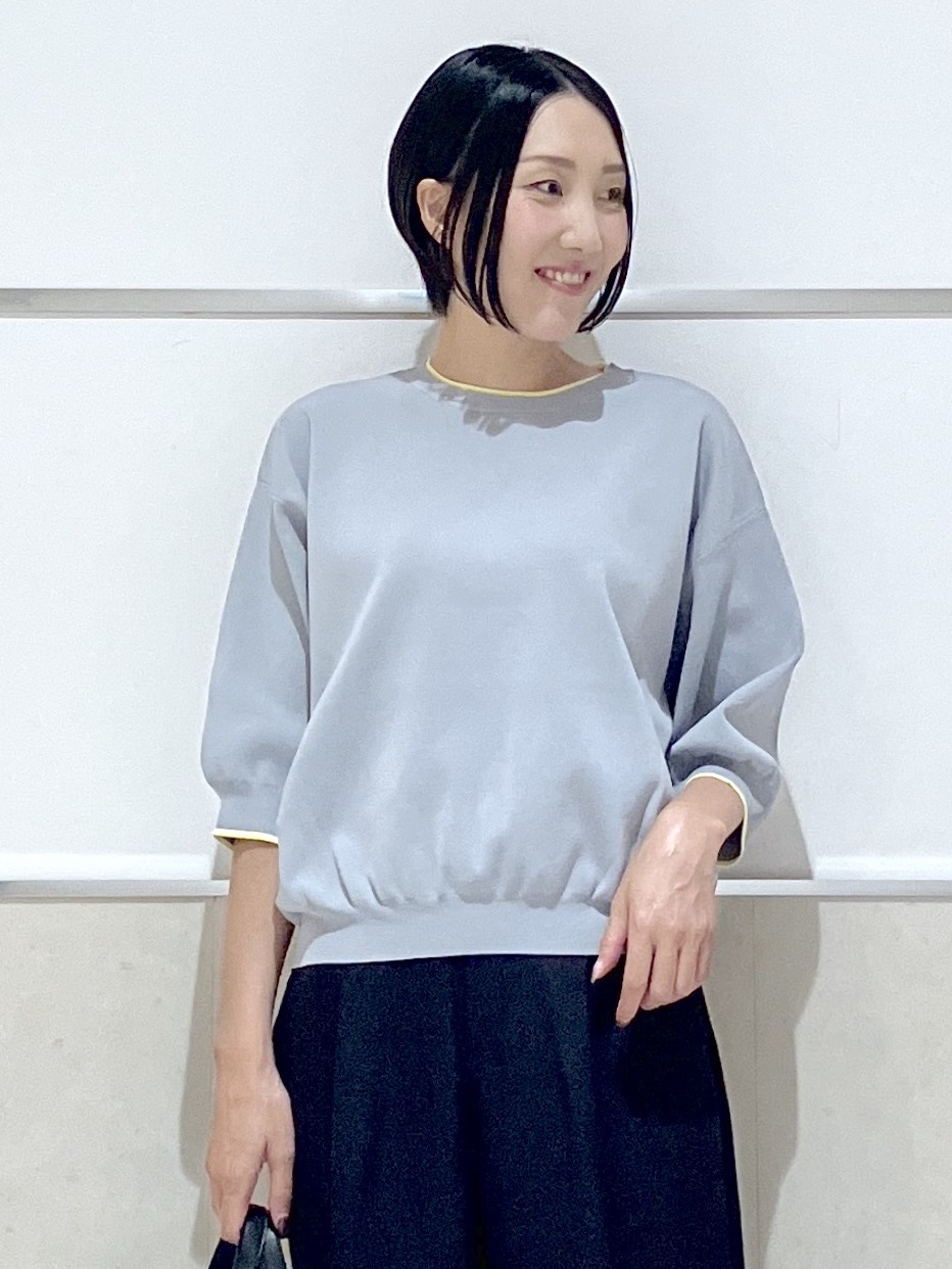 eriko さんの「Dessin｜【UVカット/洗濯機OK】6分袖配色ニット」を使ったコーディネート