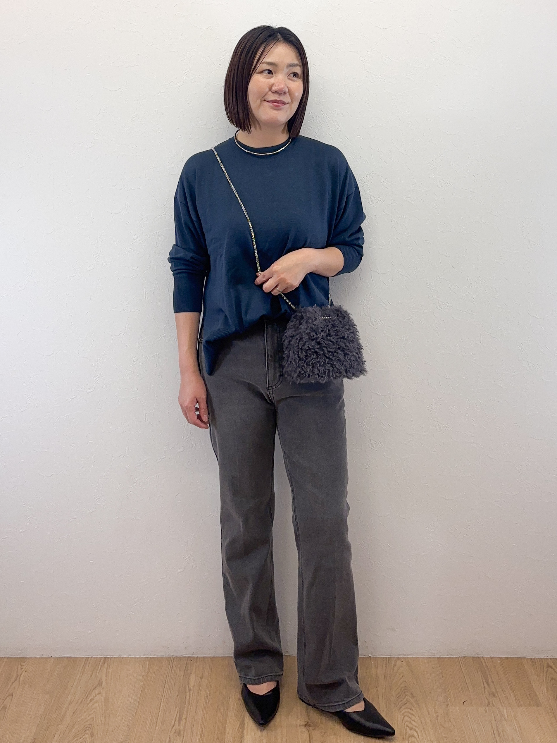 Takeさんの「OPAQUE.CLIP｜リラクシークルーニット【洗濯機OK】」を使ったコーディネート