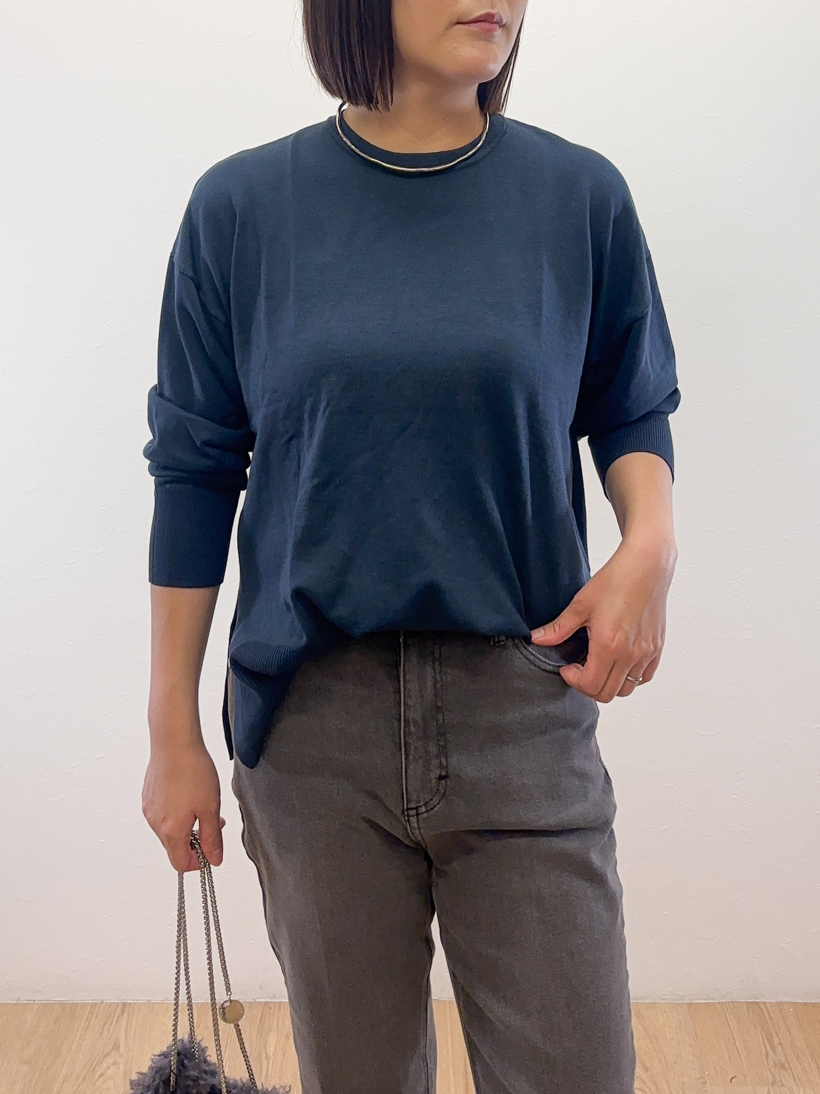 Takeさんの「OPAQUE.CLIP｜リラクシークルーニット【洗濯機OK】」を使ったコーディネート