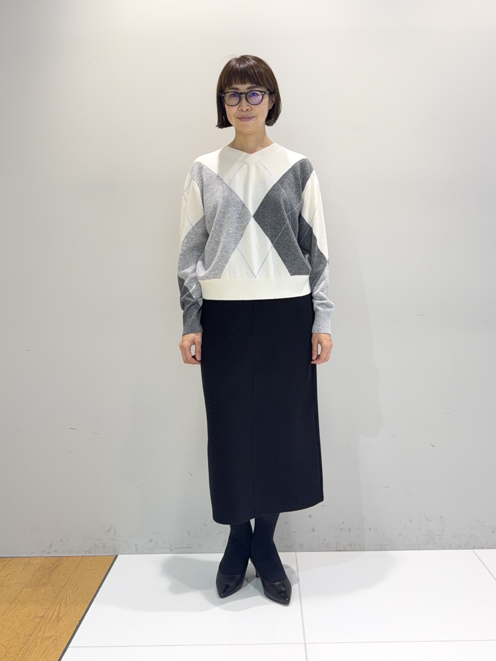 murayamaさんの「INDIVI｜【ラム革／美脚／通勤】レザーパンプス」を使ったコーディネート