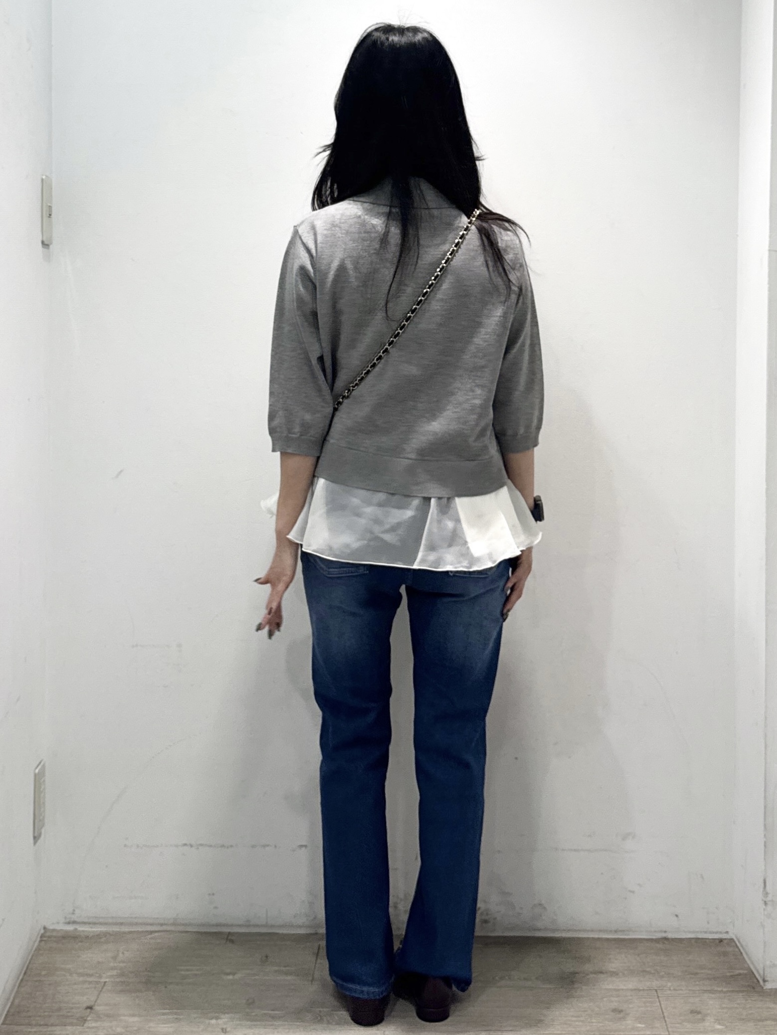 yuicciさんの「OPAQUE.CLIP｜裾シアードッキングニット【洗濯機OK】」を使ったコーディネート