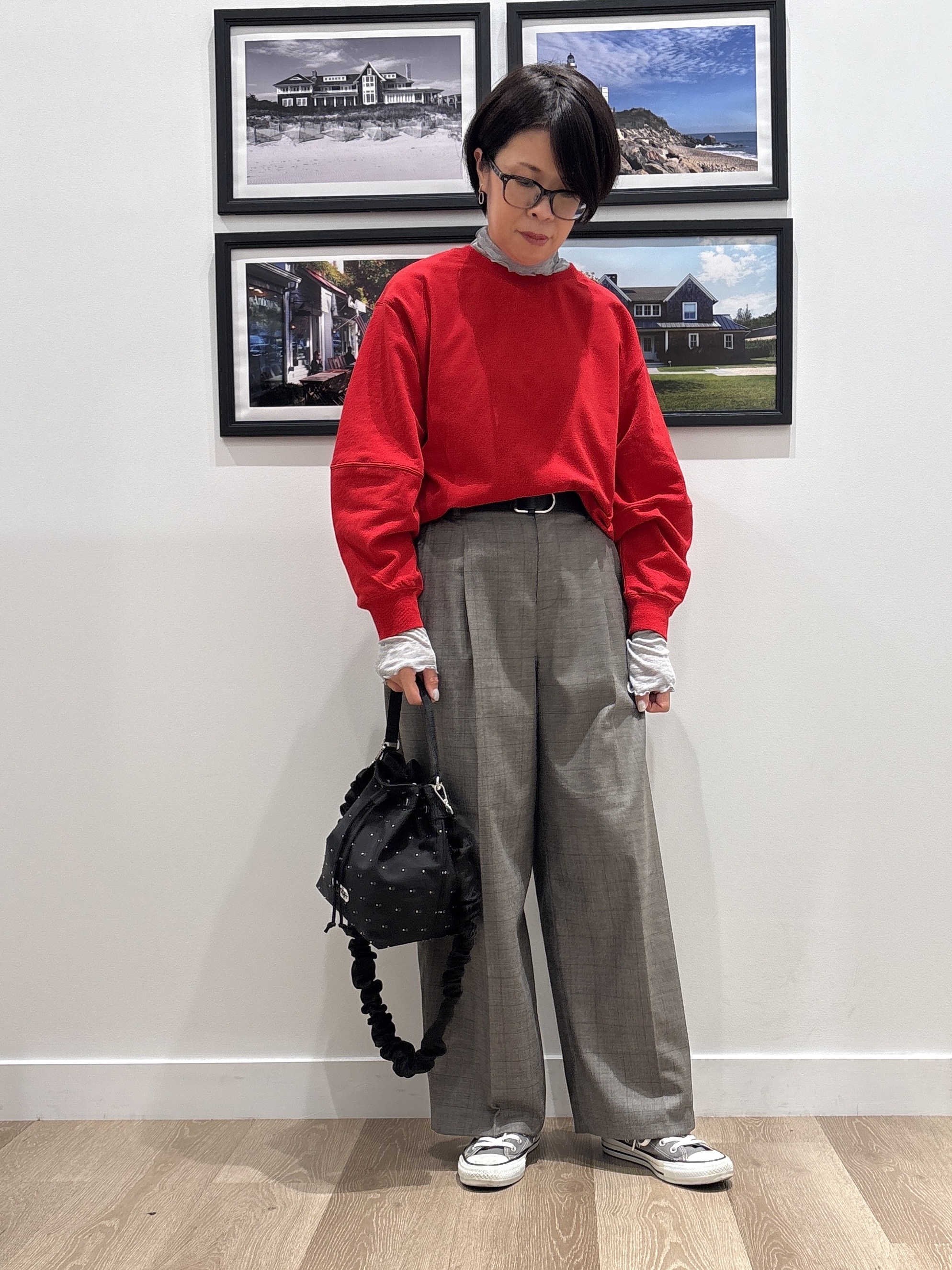 Naoさんの「Dessin｜【秋のレイヤードアイテム/洗える】シアー切り替えタートルプルオーバー」を使ったコーディネート