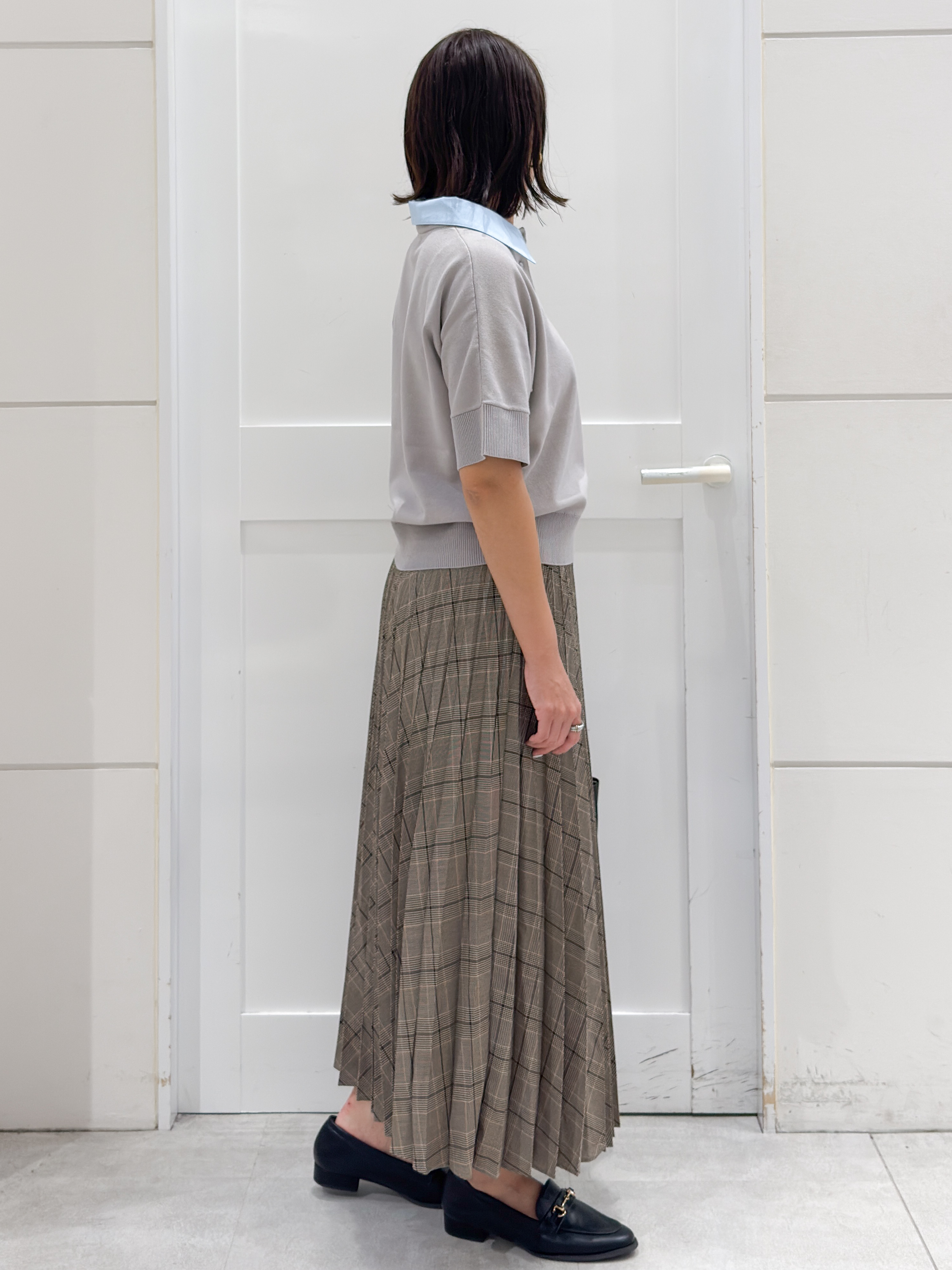 yuka.aさんの「OPAQUE.CLIP｜【森絵梨佳さん着用】2WAY衿ドッキングニット《洗濯機OK》」を使ったコーディネート