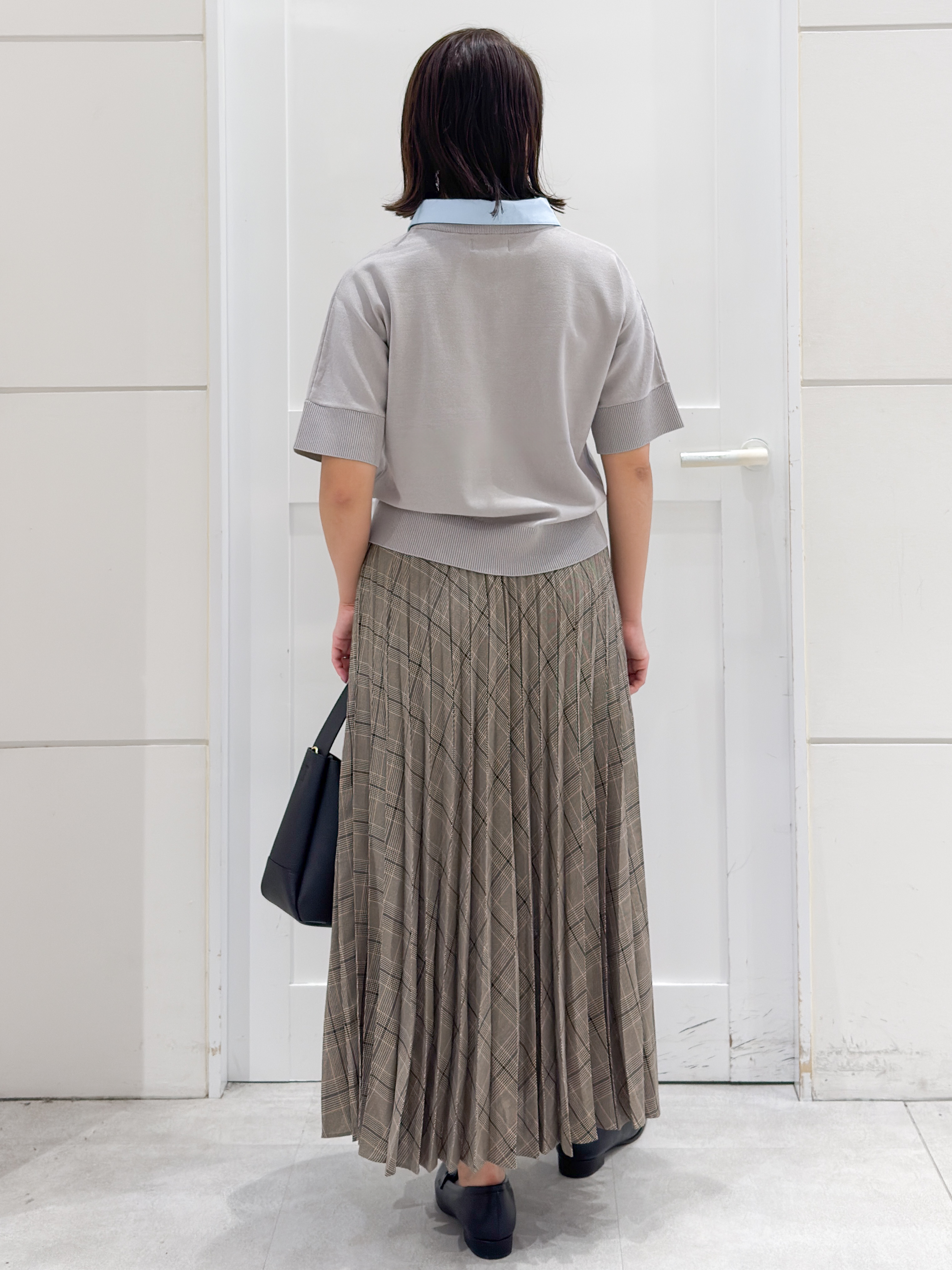 yuka.aさんの「OPAQUE.CLIP｜【森絵梨佳さん着用】2WAY衿ドッキングニット《洗濯機OK》」を使ったコーディネート