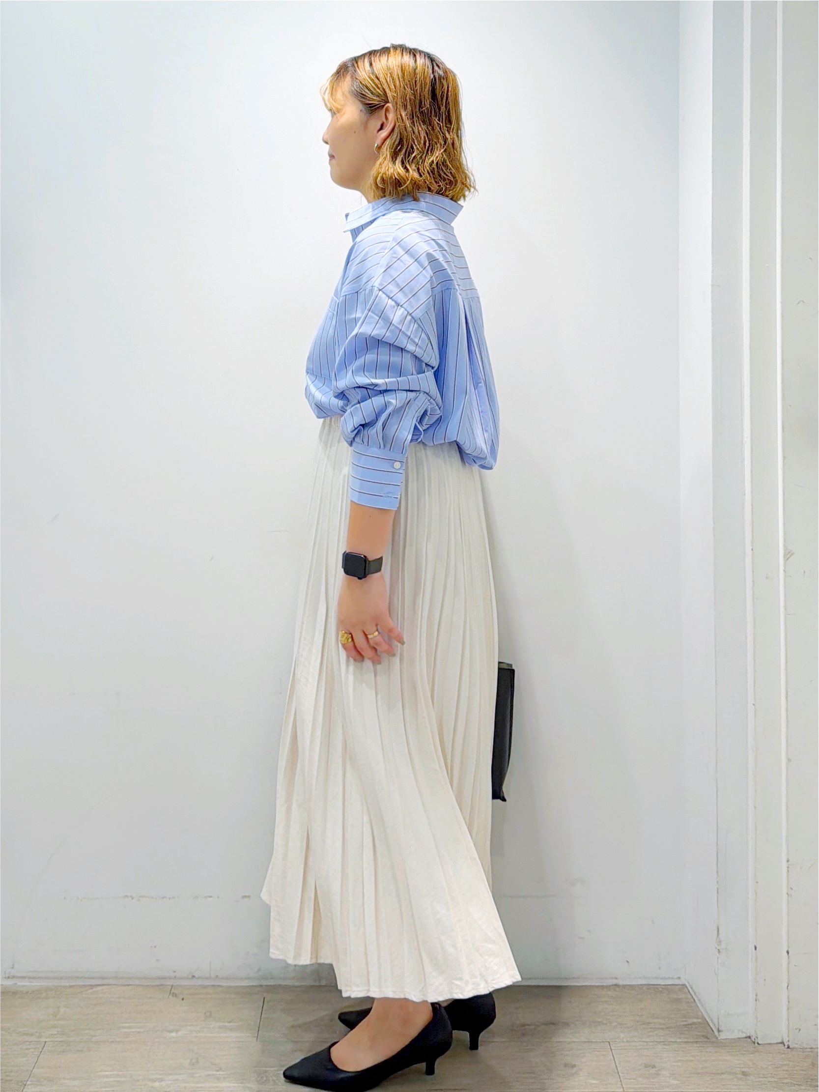 sumicaさんの「OPAQUE.CLIP｜ベーシックシャツ／ストライプアソート【洗濯機OK】」を使ったコーディネート